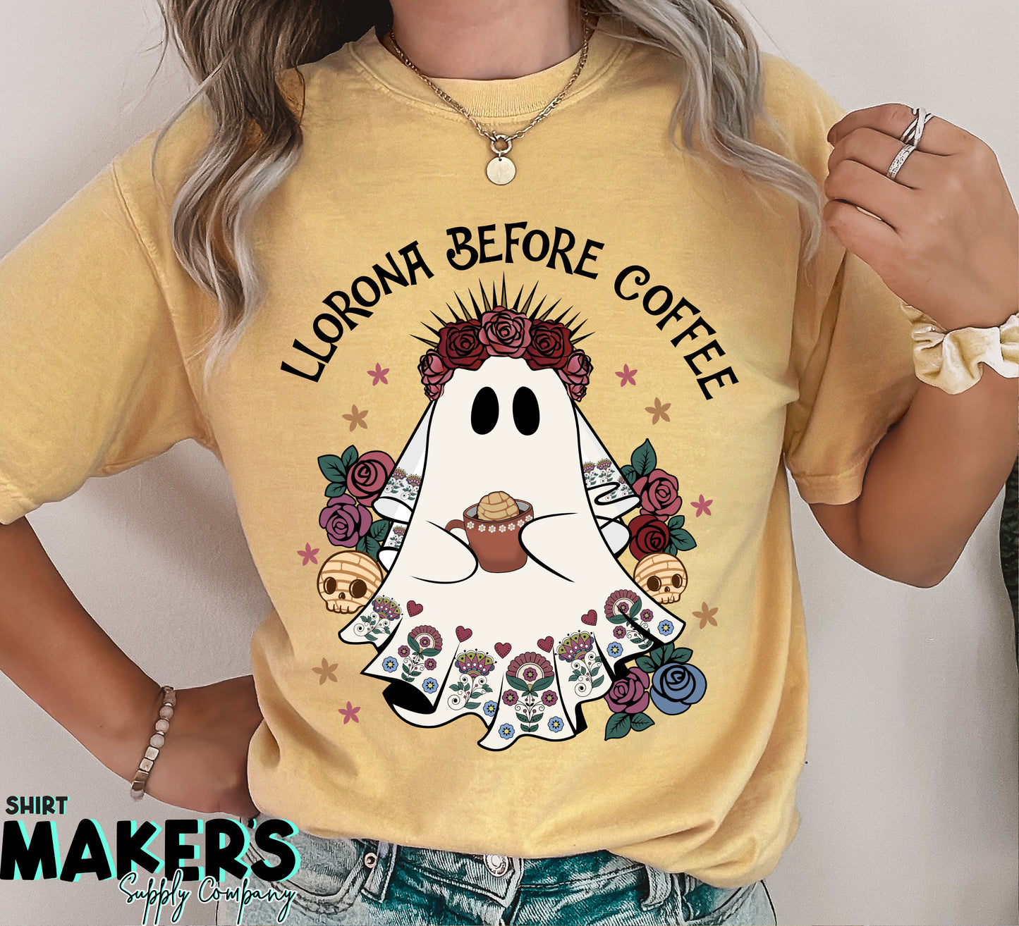 Llorona Before Coffee DTF or Sublimation Transfer