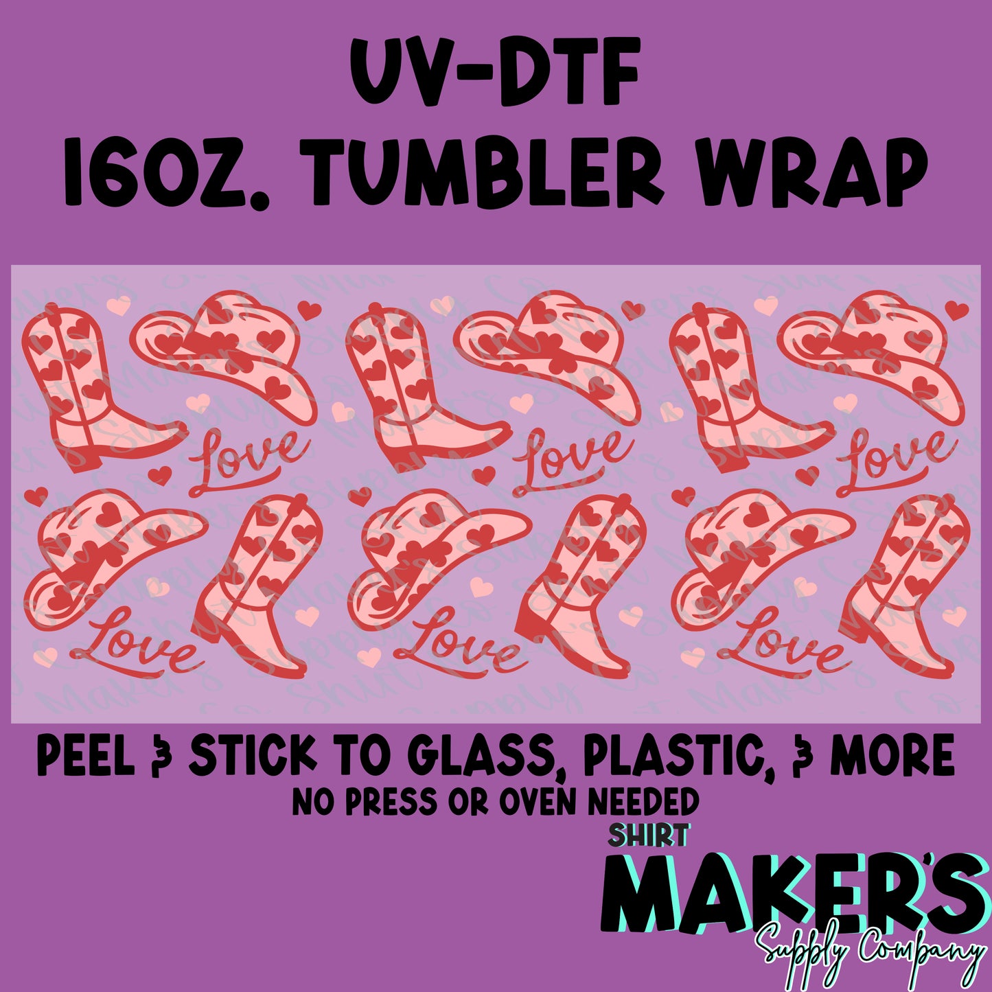 16oz. UV-DTF Love Boots Tumbler Wrap