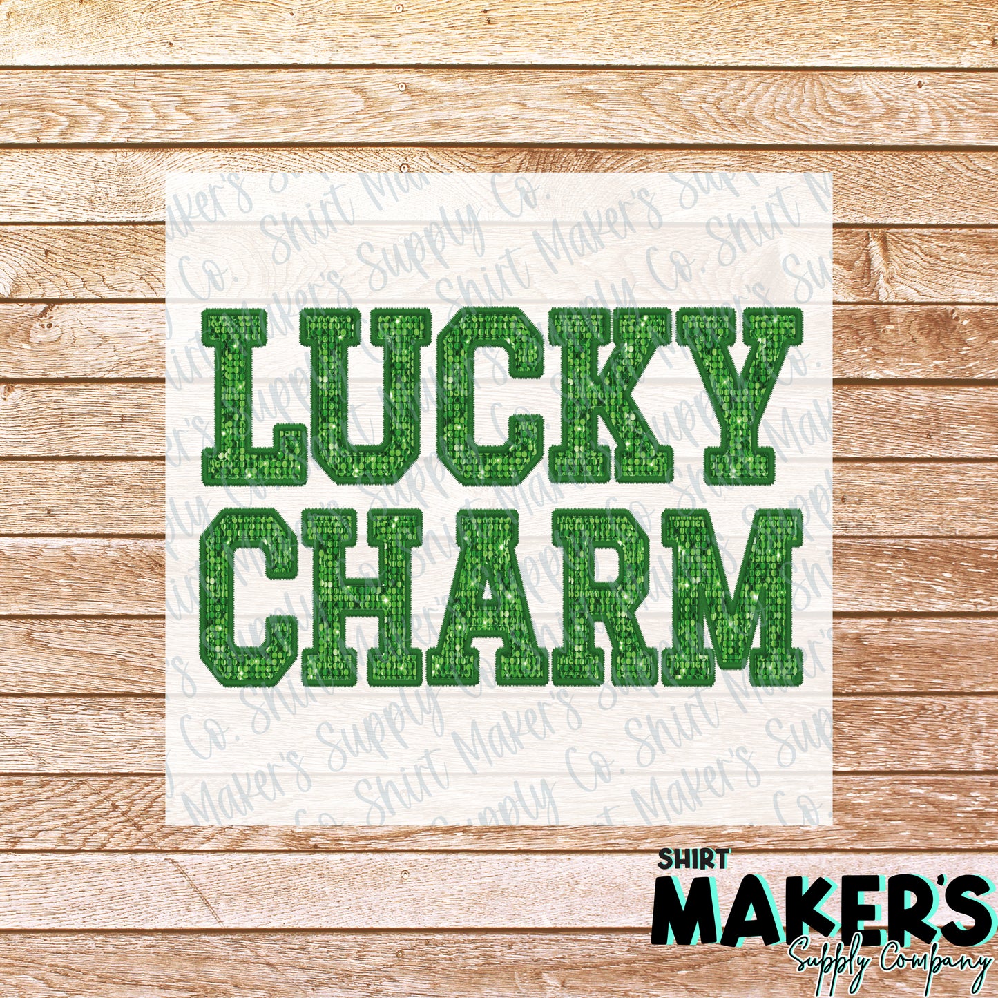 Lucky Charm Faux Sequin Applique St. Patrick's Day DTF or Sublimation Transfer