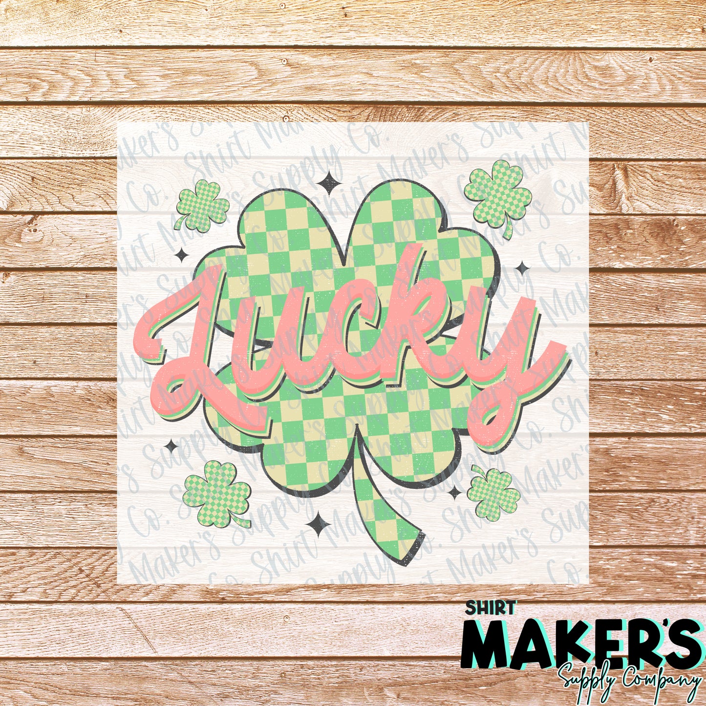 Lucky Clover Checkered St. Patrick's Day DTF or Sublimation Transfer