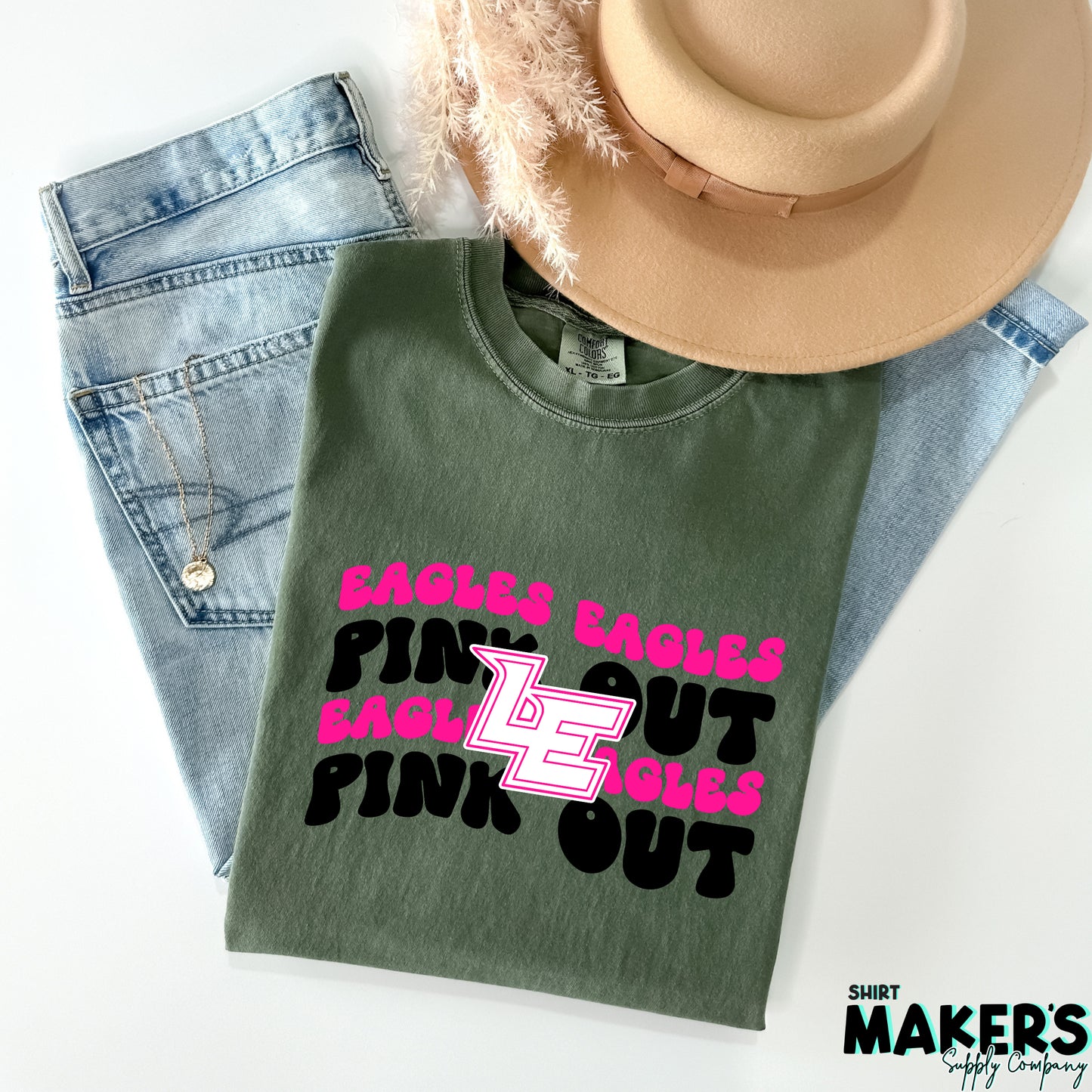 Luling Eagles Pink Out DTF or Sublimation Transfer