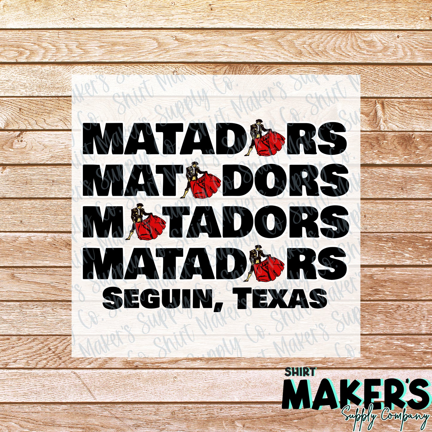 Seguin Matadors Stacked Cape DTF or Sublimation Transfer