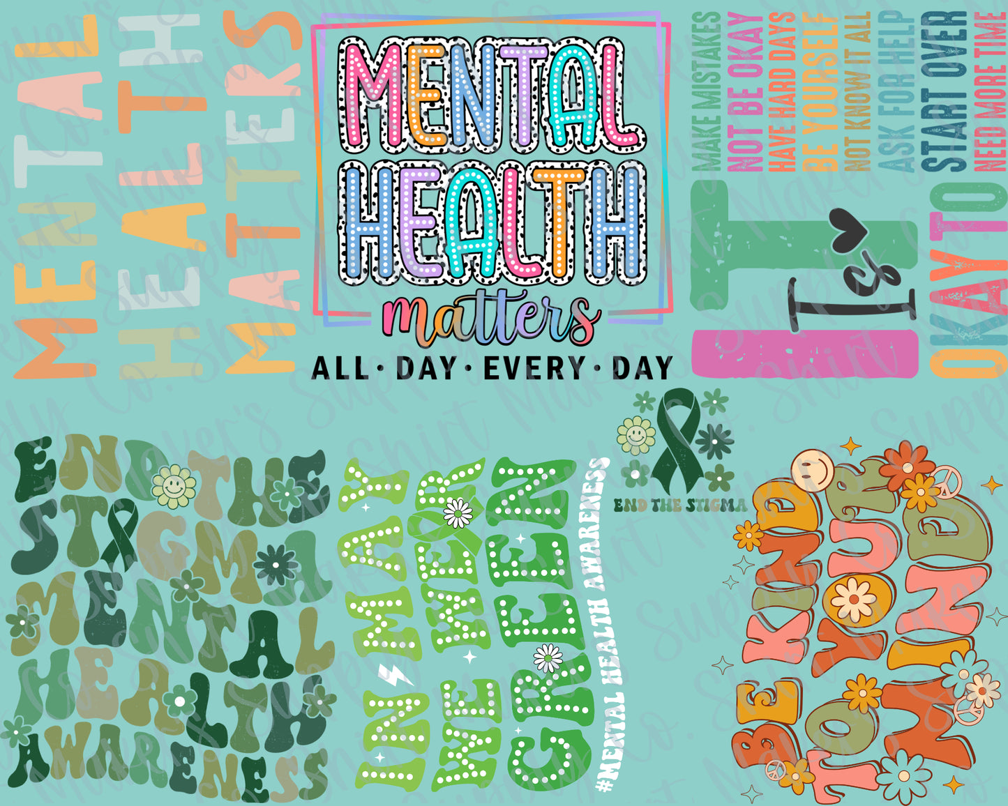 Mental Health Awareness DTF Gang Sheet