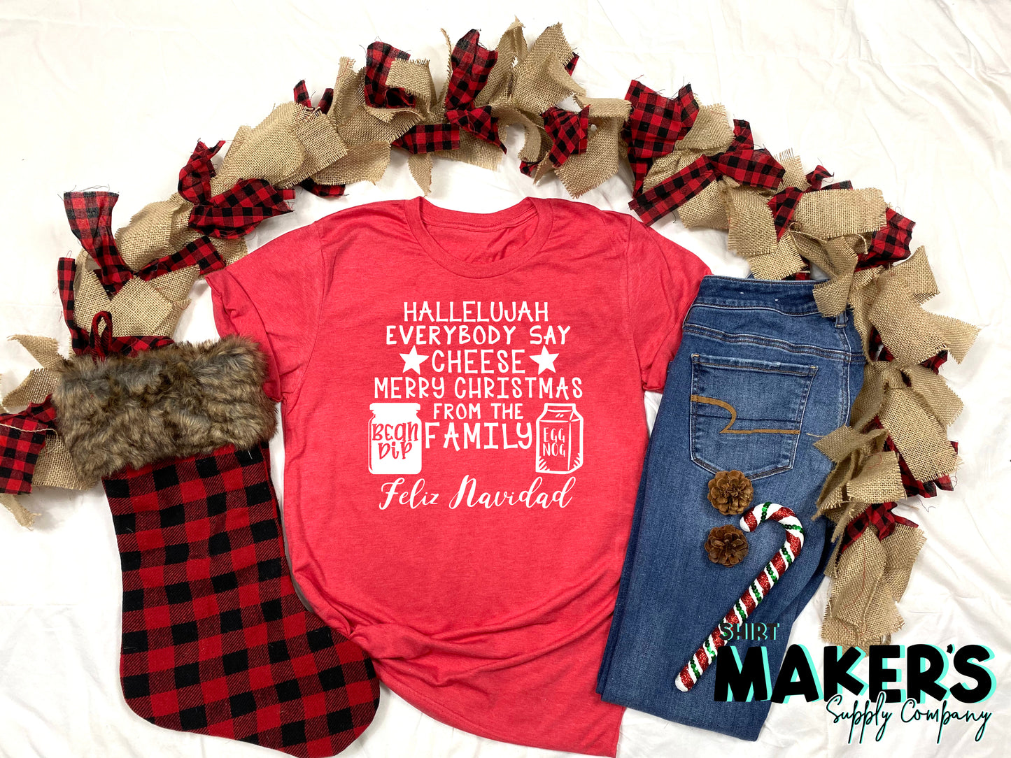 Merry Christmas From the Family Screen Print Transfer