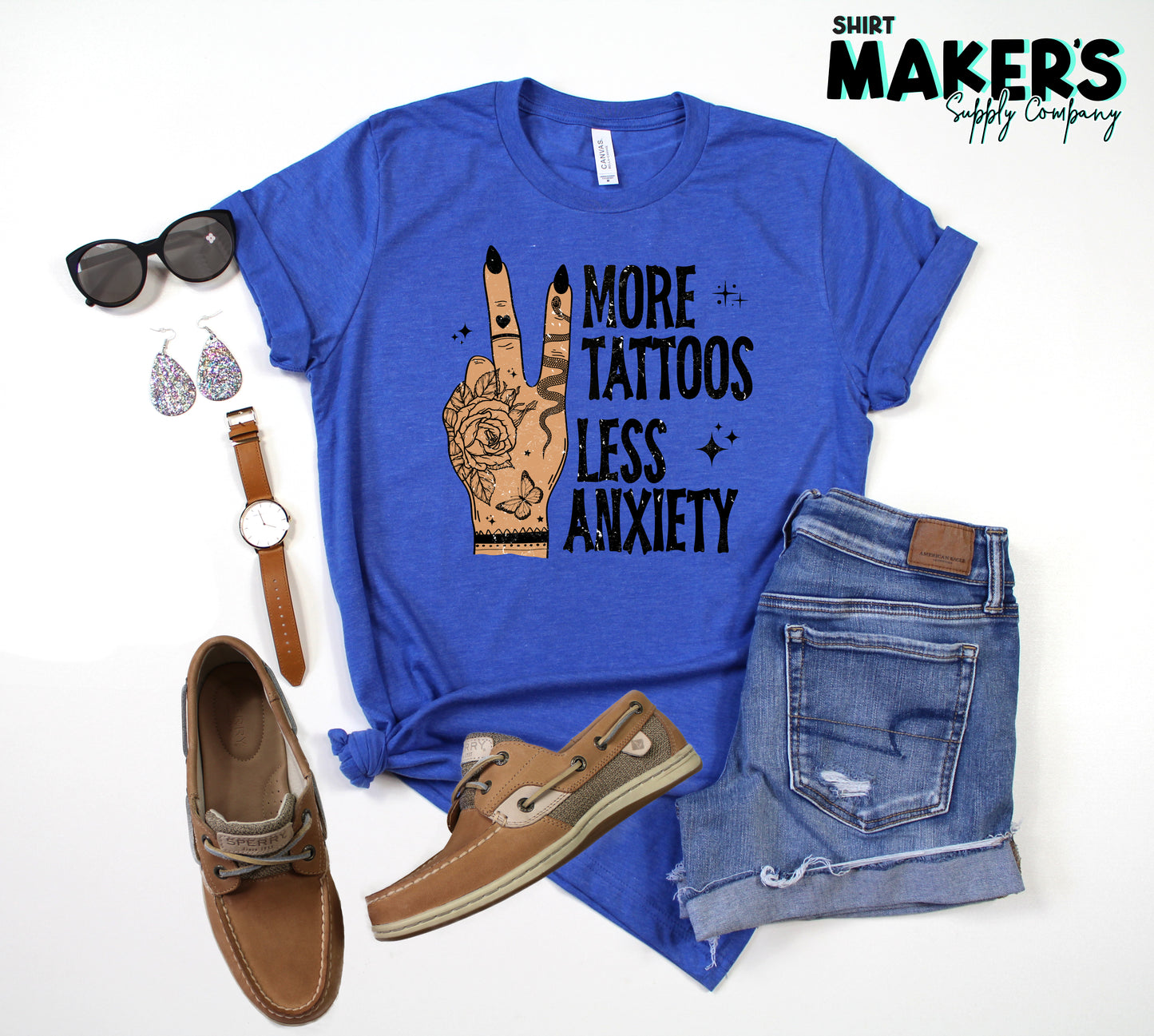 More Tattoos Less Anxiety Screen Print Transfer