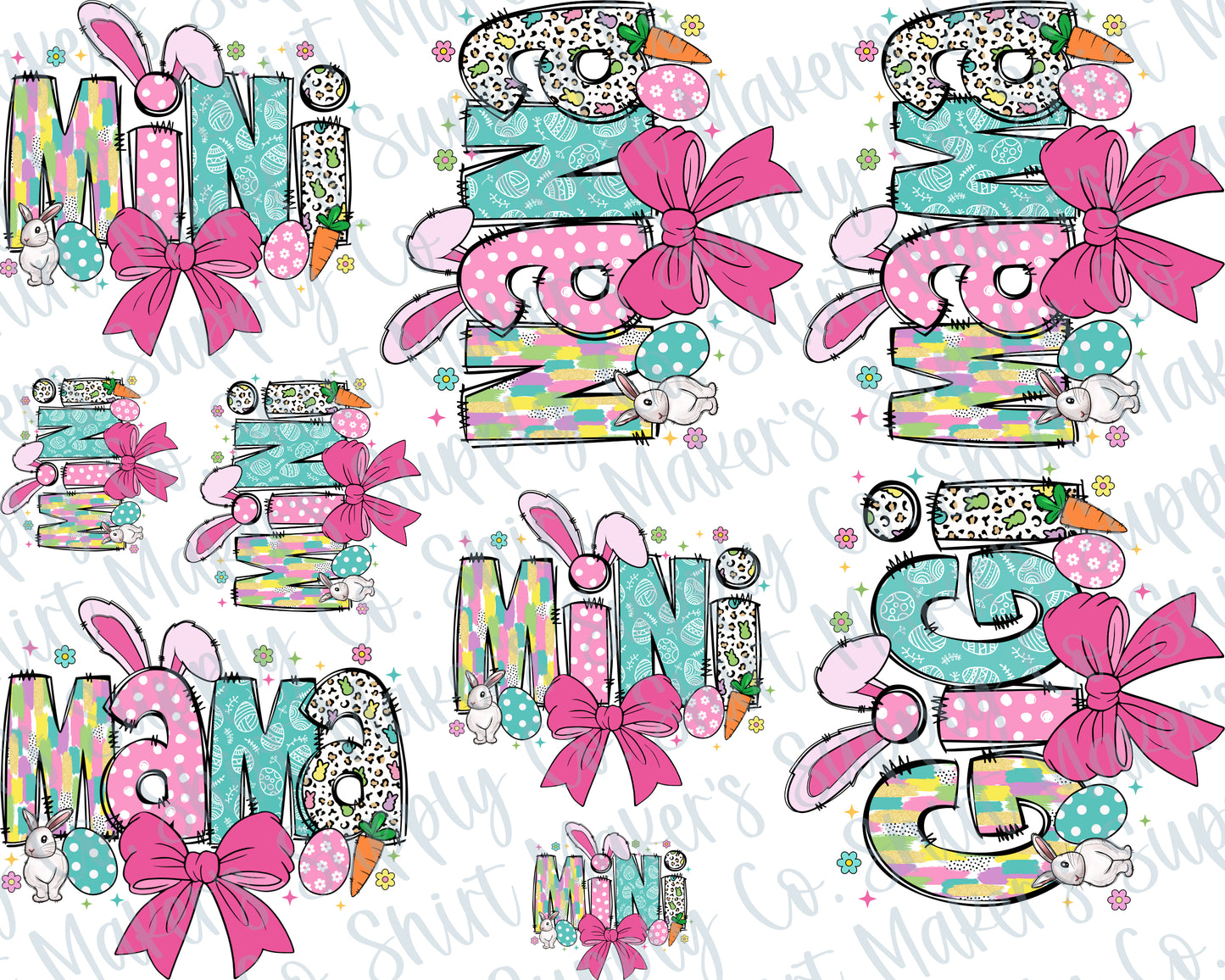 Easter Family Names DTF Gang Sheet