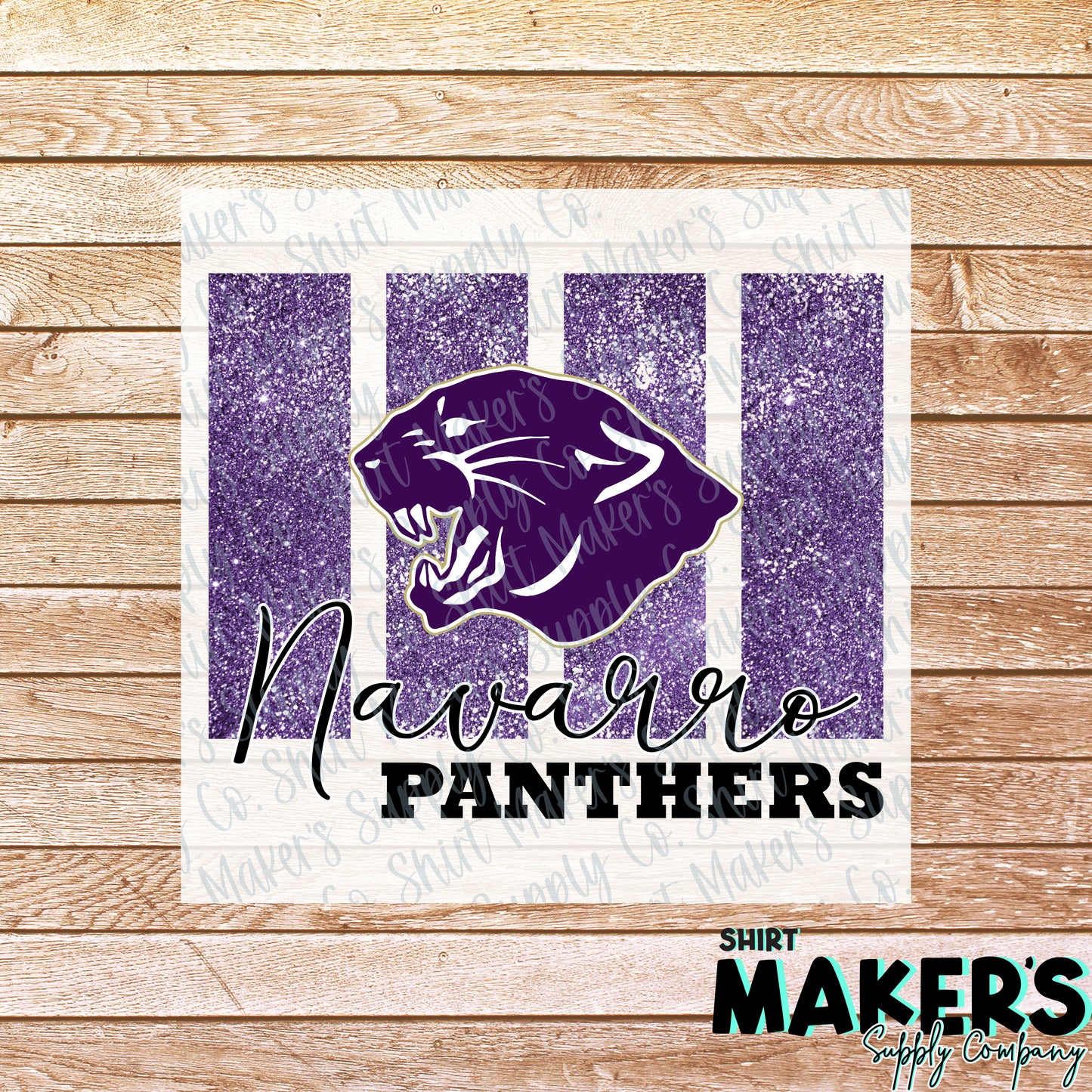 Navarro Panthers Glitter Panel DTF or Sublimation Transfer