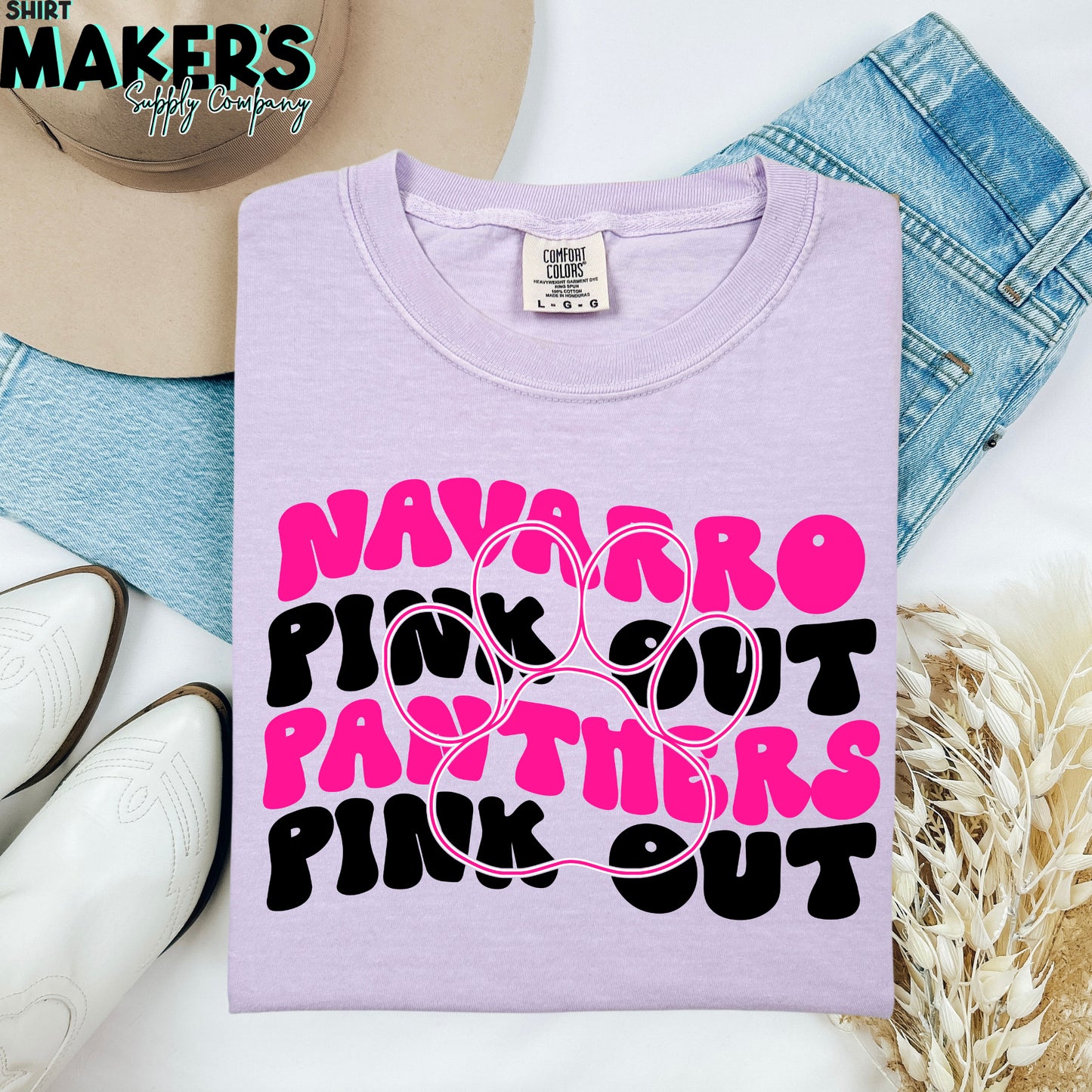 Navarro Panthers Pink Out DTF or Sublimation Transfer