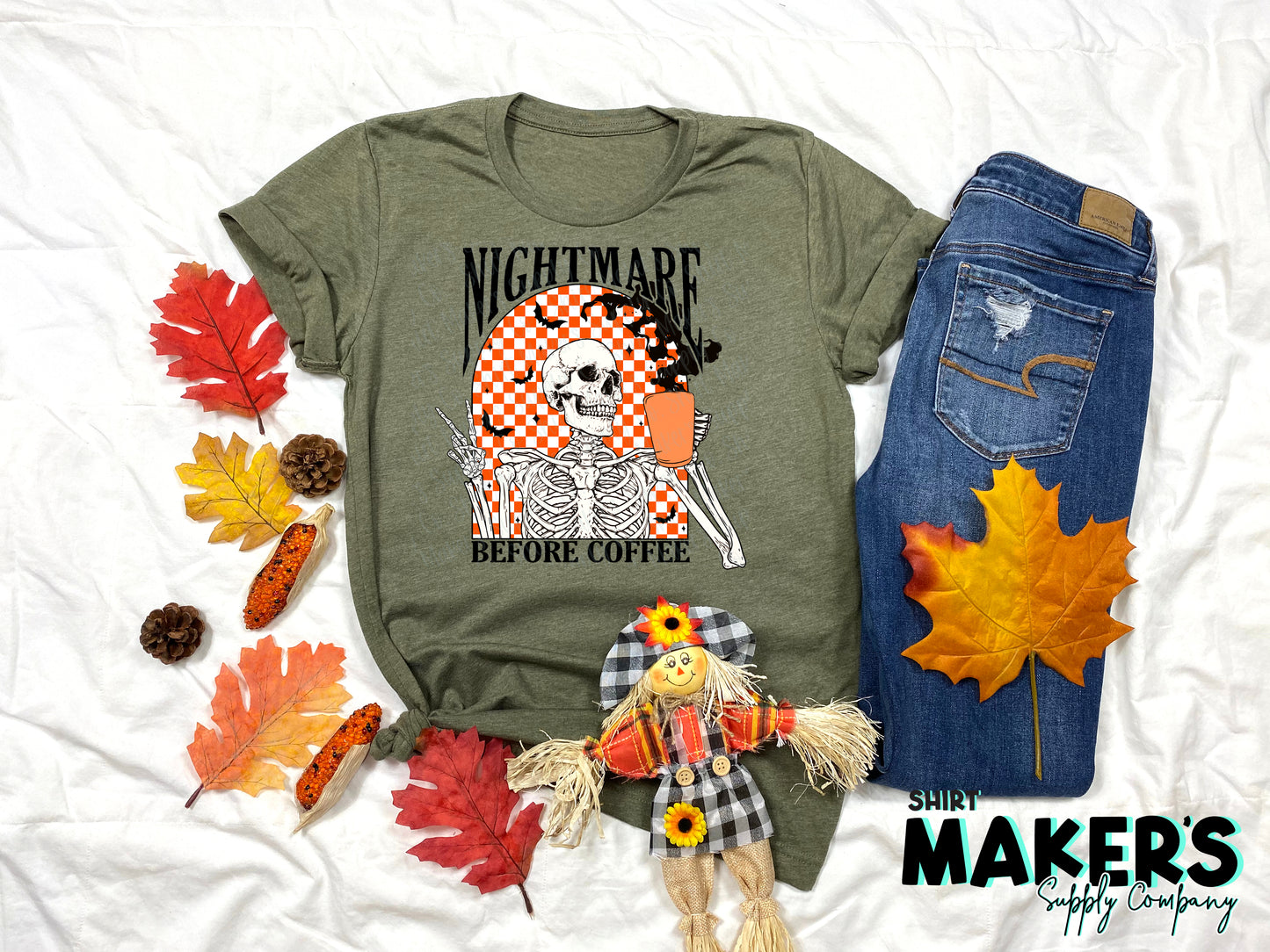 Nightmare Before Coffee Screen Print Transfer