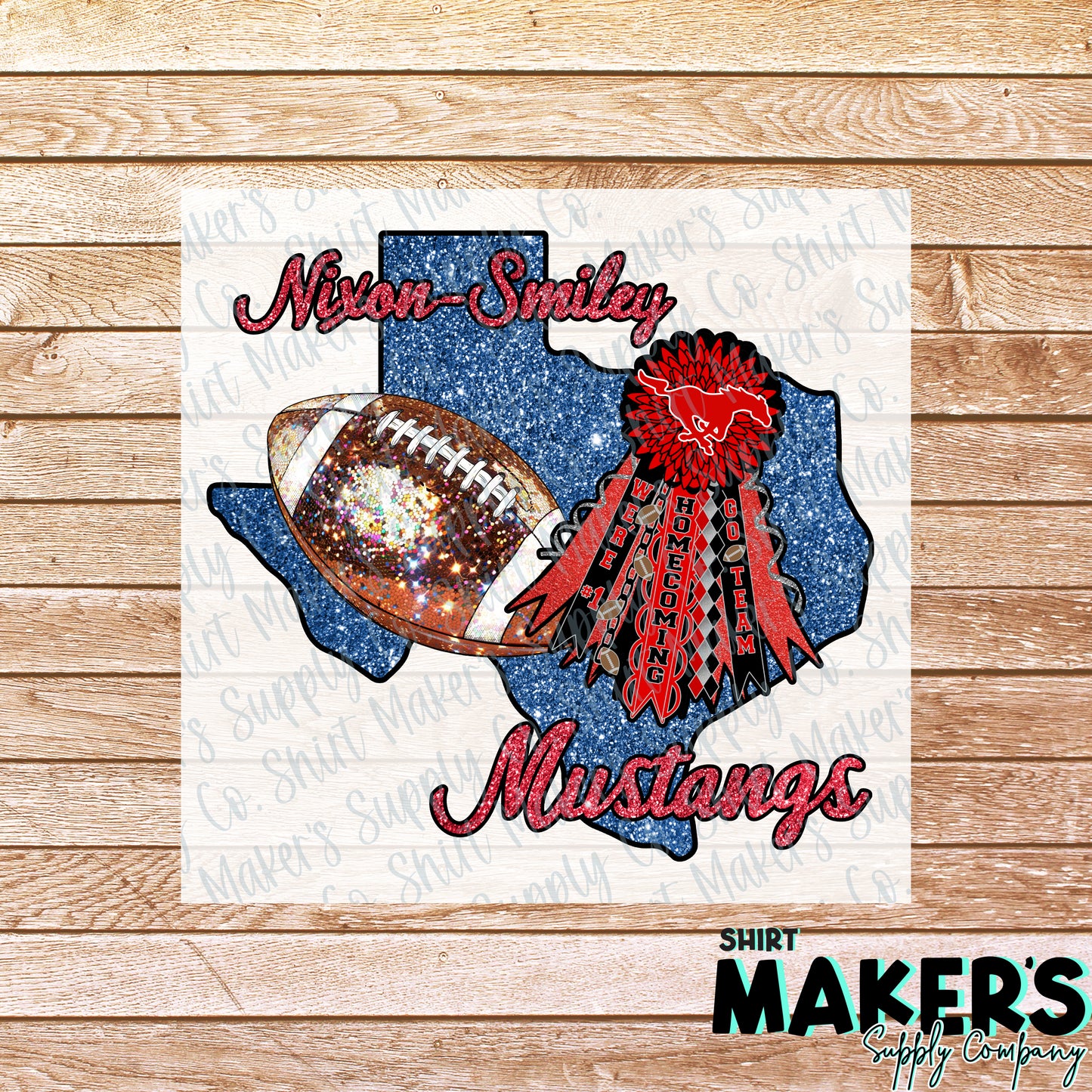 Nixon Smiley Mustangs Homecoming DTF or Sublimation Transfer