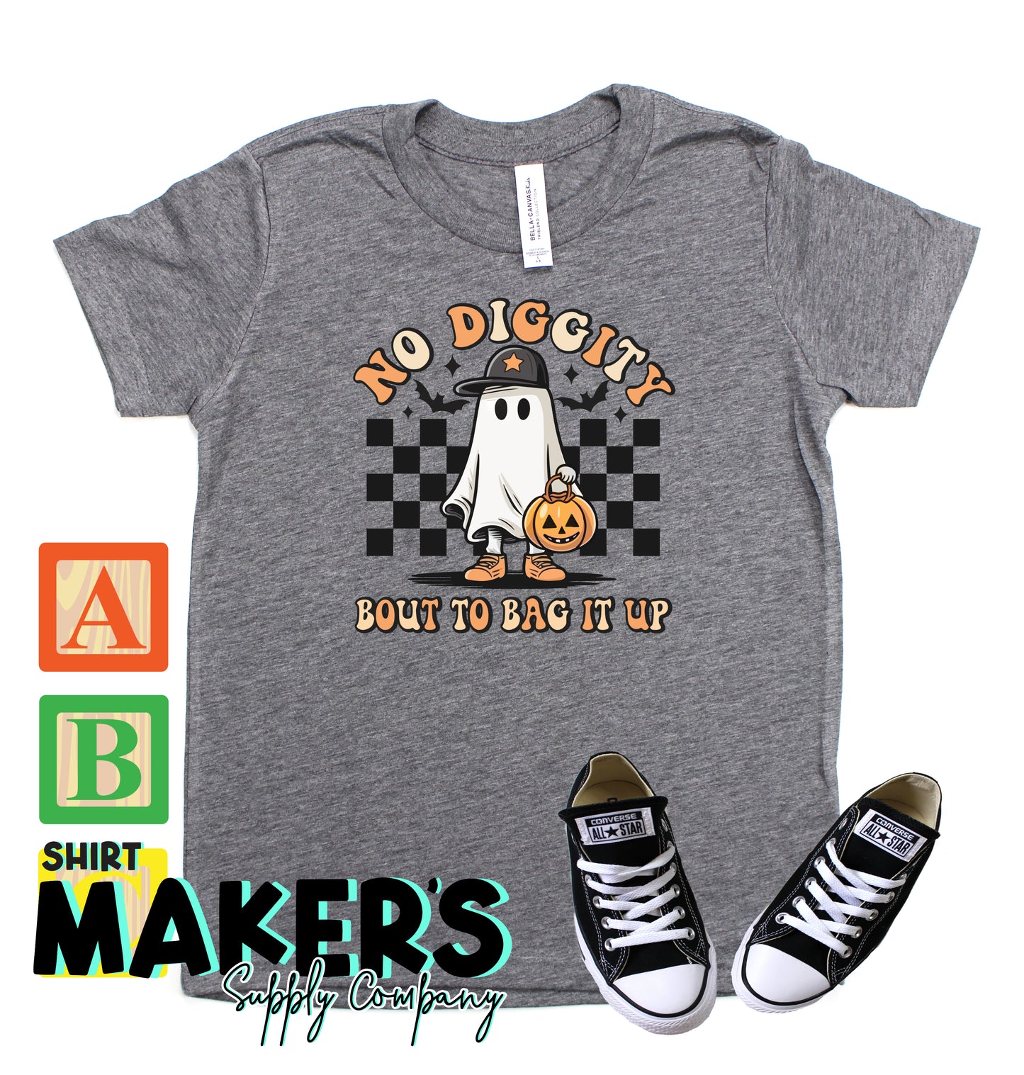 No Diggity Bout to Bag it Up Halloween Kids Screen Print Transfer