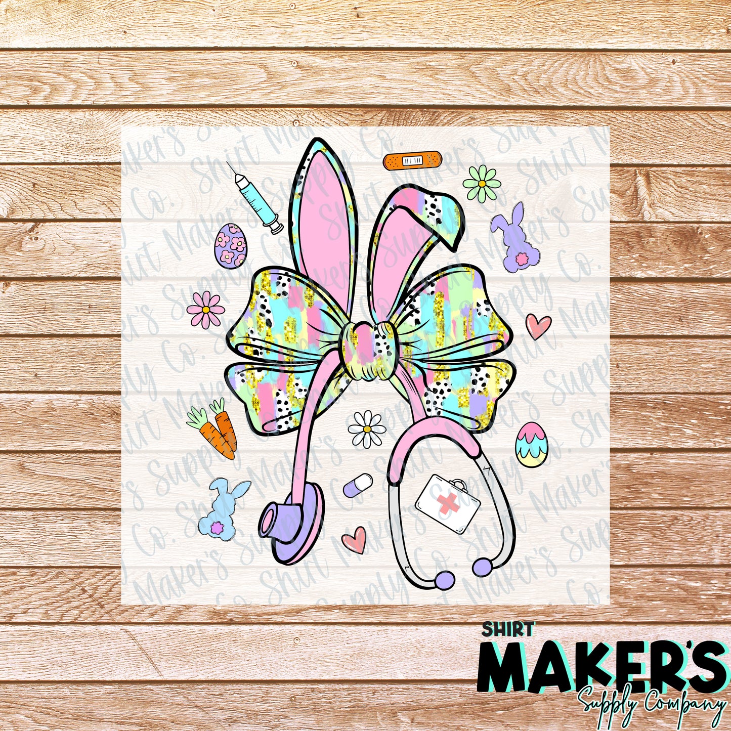 Easter Nurse Bow DTF or Sublimation Transfer