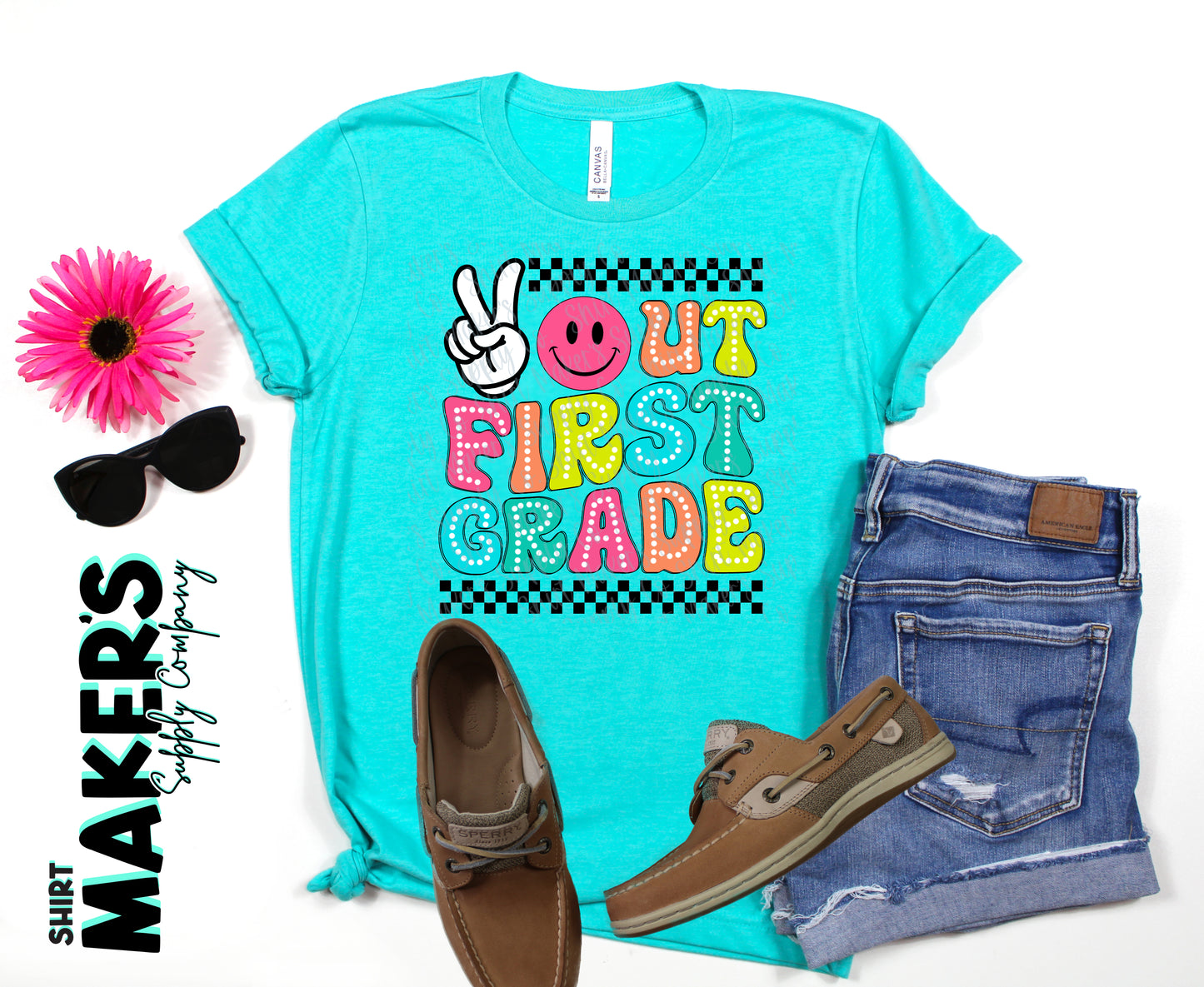 Peace Out First Grade DTF or Sublimation Transfer