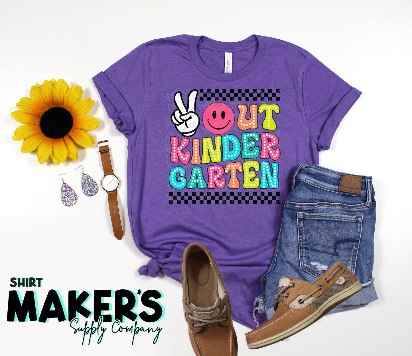 Peace Out Kindergarten DTF or Sublimation Transfer