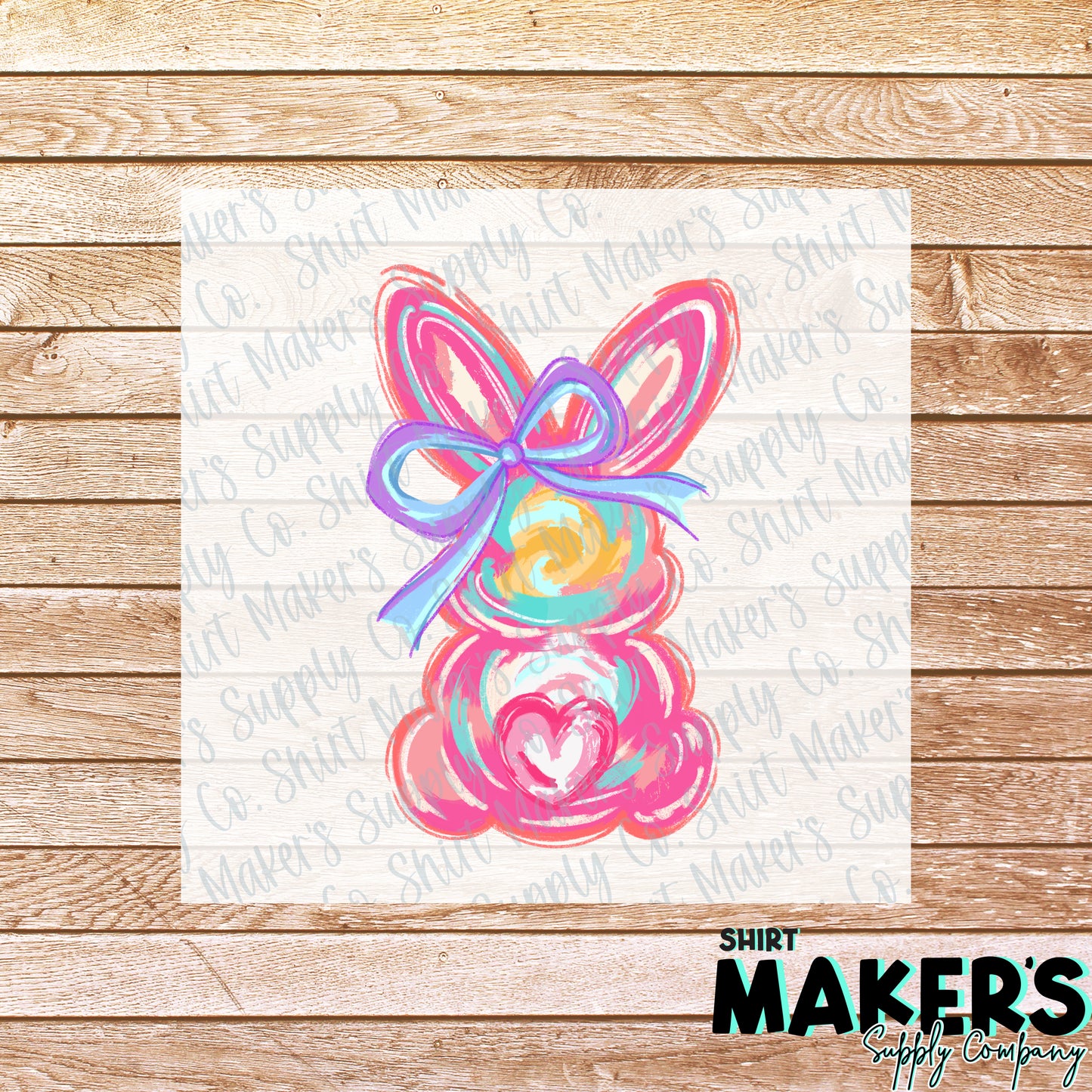 Pink Bunny Easter DTF or Sublimation Transfer