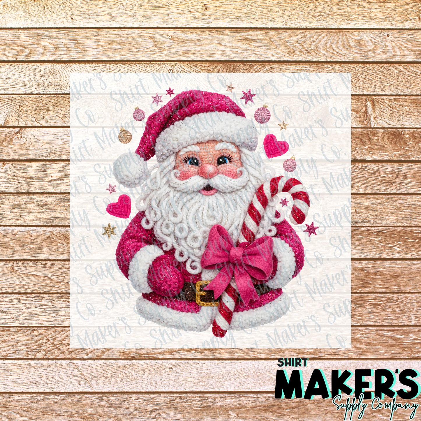 Pink Santa Yarn Christmas Yarn DTF or Sublimation Transfer