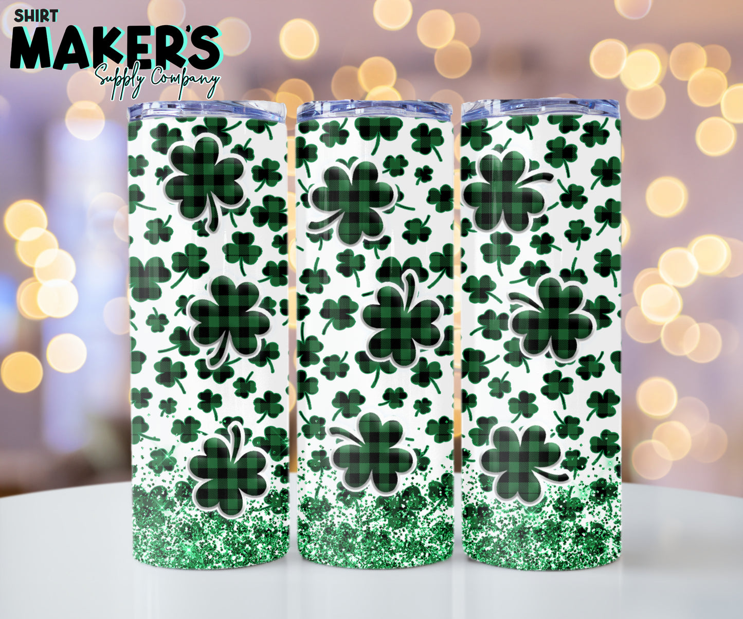 20oz. Plaid Shamrocks St. Patrick's Day Tumbler Wrap