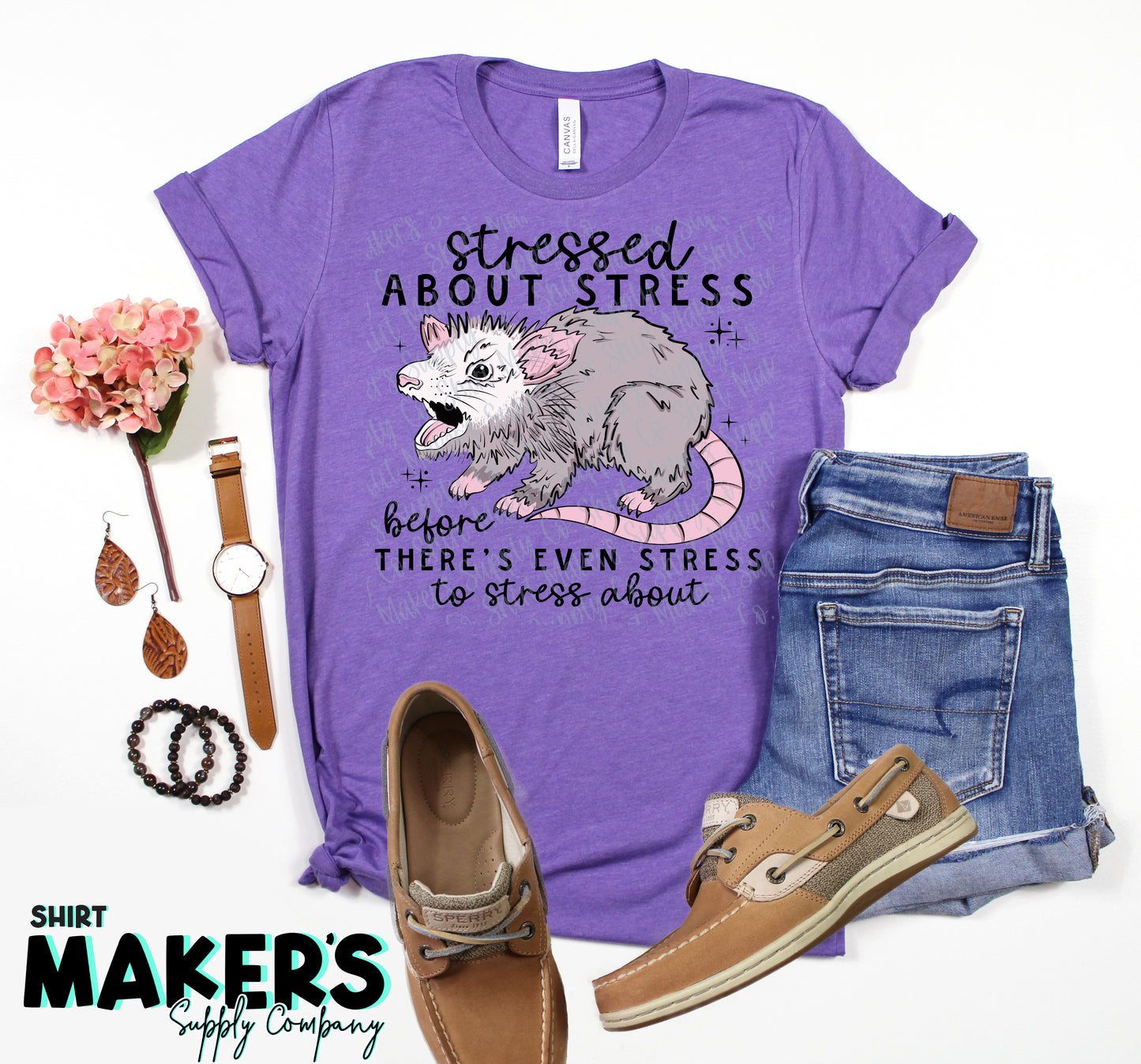 Possum Stressed About Stressed DTF or Sublimation Transfer