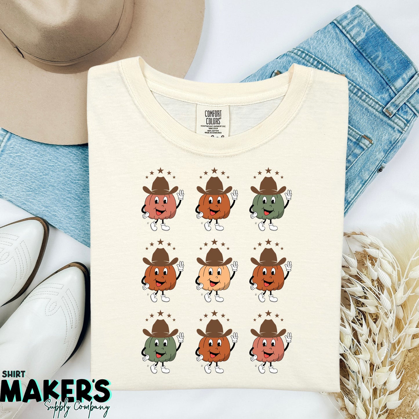 Pumpkin Cowboys DTF or Sublimation Transfer