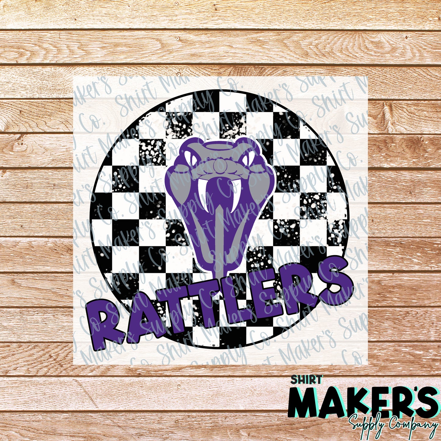San Marcos Rattlers Checkered DTF or Sublimation Transfer