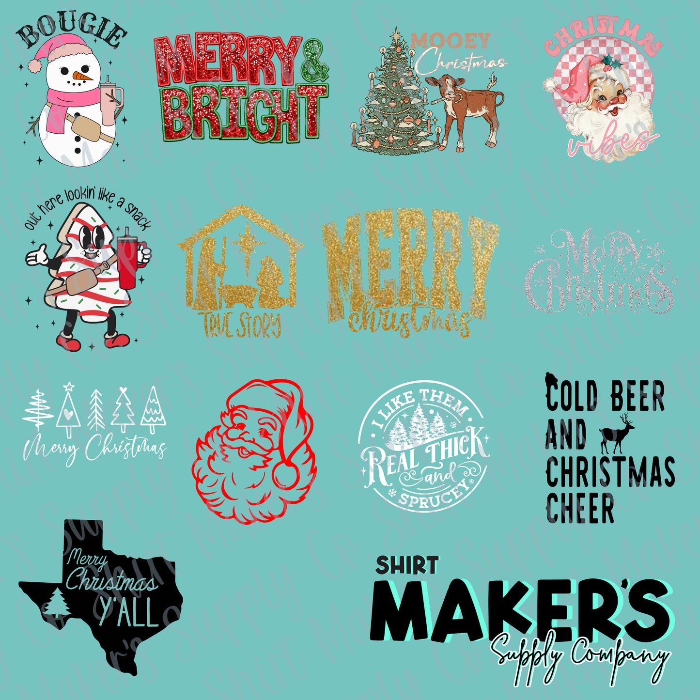 Christmas Screen Print Transfer Bundle