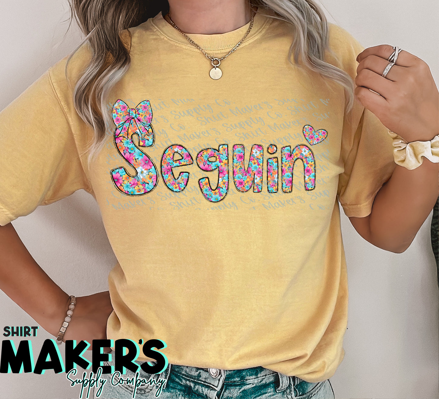 Seguin Texas Floral DTF or Sublimation Transfer
