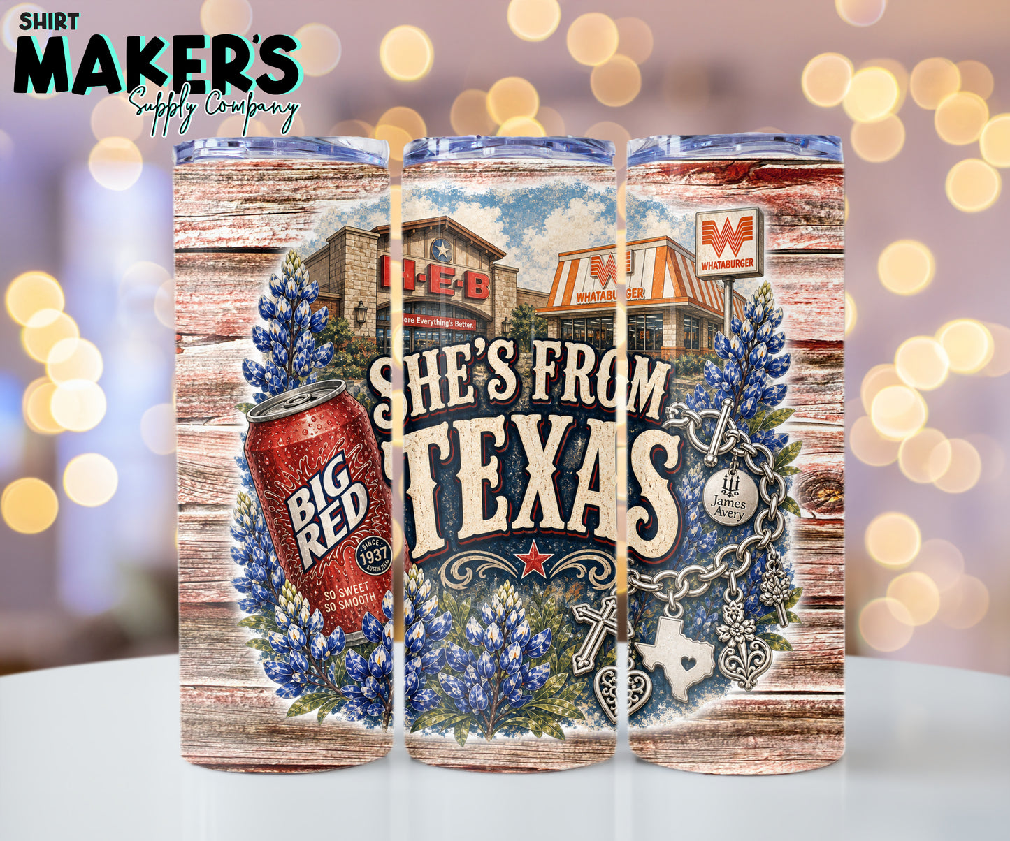 20oz. She's From Texas Tumbler Wrap
