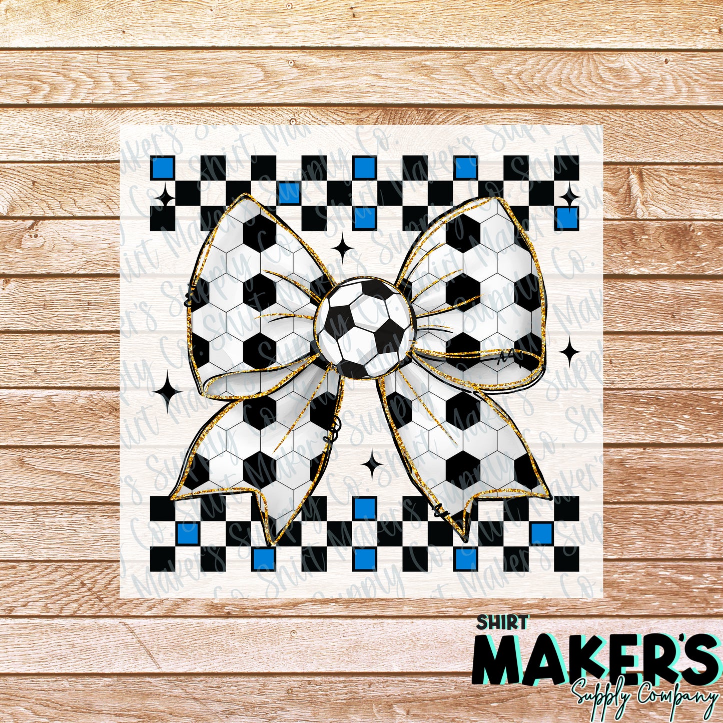 Soccer Bow Checker DTF or Sublimation Transfer