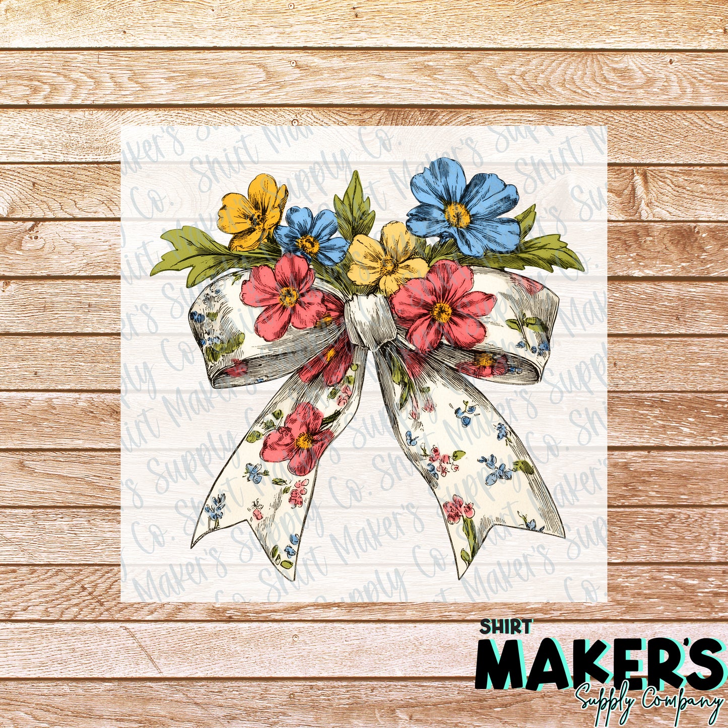 Spring Flowers Bow DTF or Sublimation Transfer