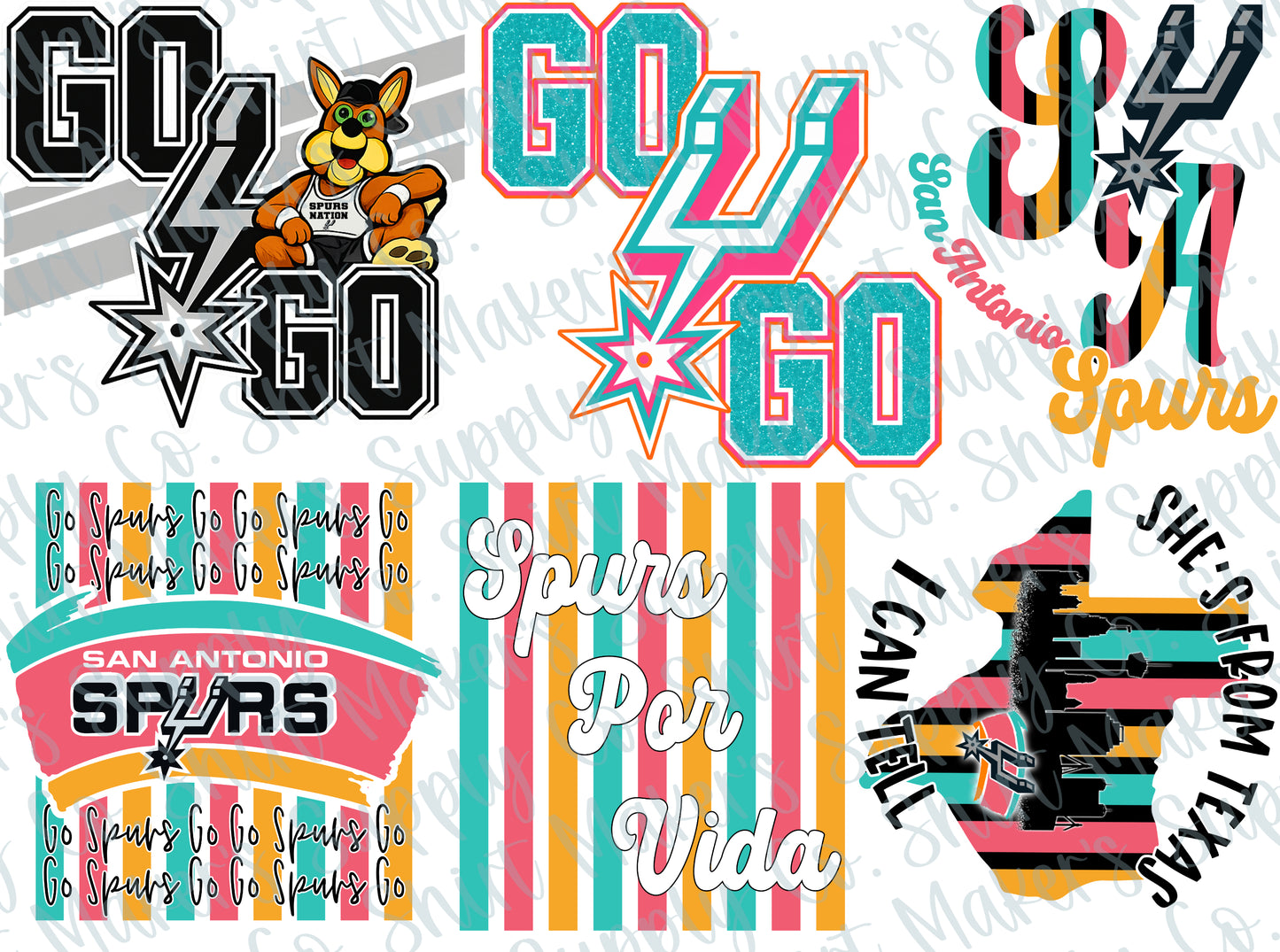 San Antonio Suprs DTF Gang Sheet