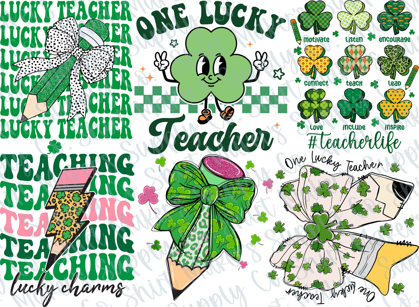 St. Patrick's Day Teacher DTF Gang Sheet