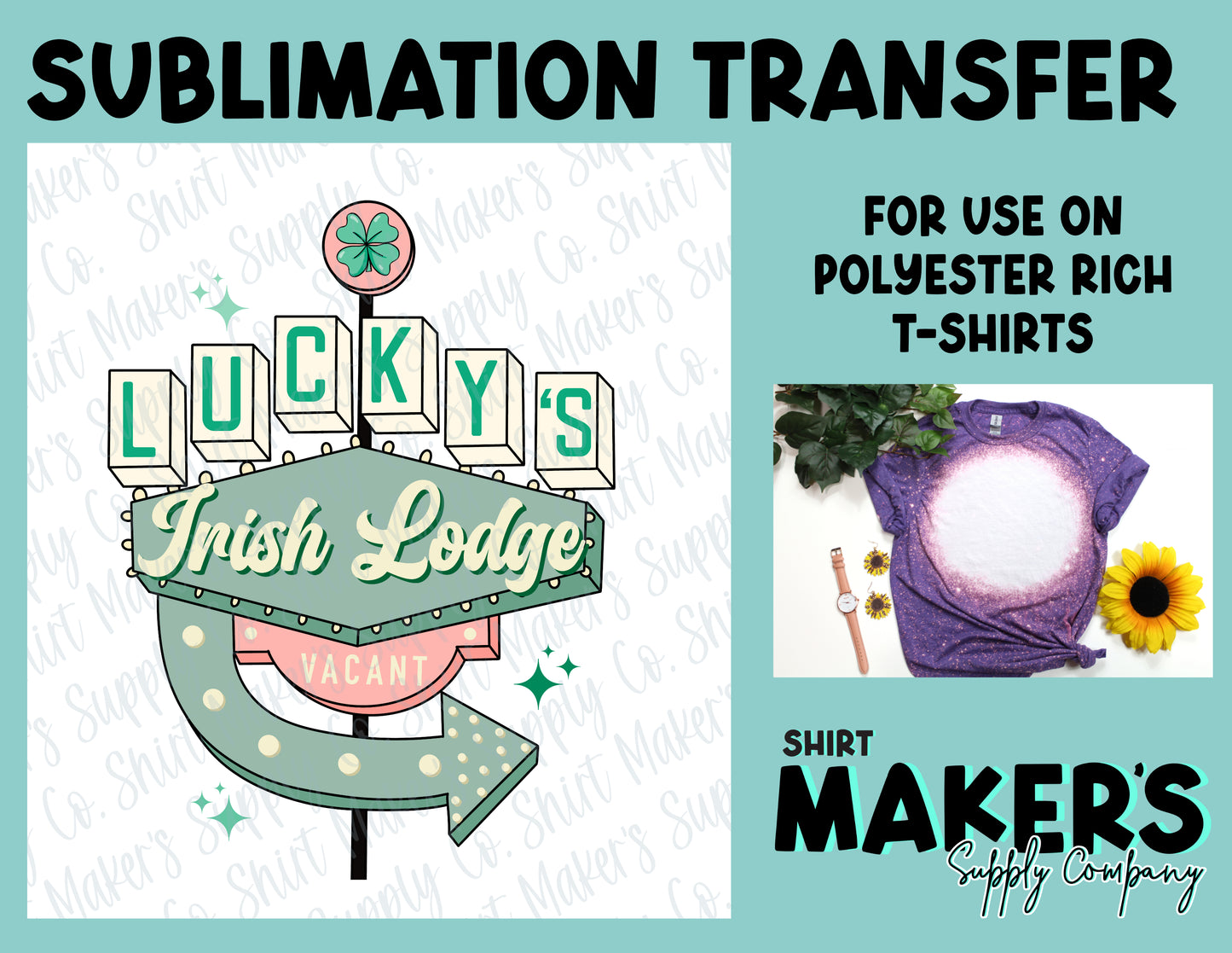 Lucky's Irish Lodge St. Patrick's Day Sublimation Transfer