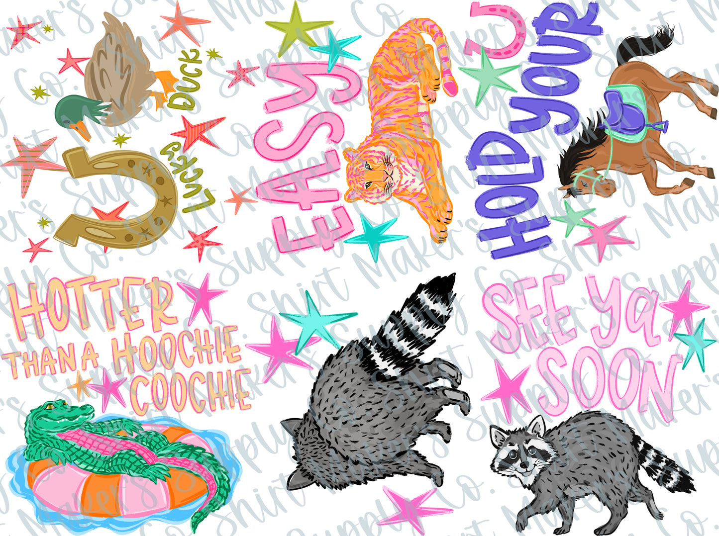 Summer Bright Critter DTF Gang Sheet