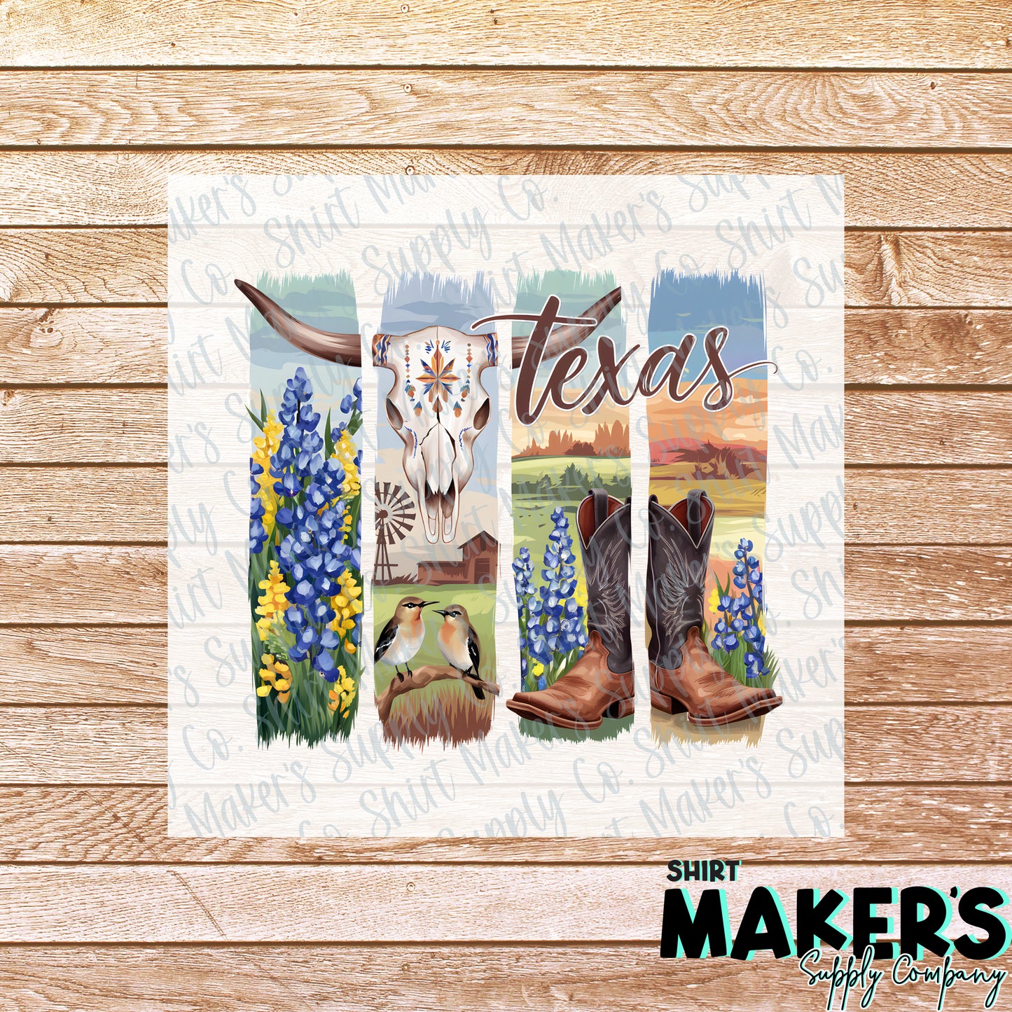 Texas Brush Strokes DTF or Sublimation Transfer