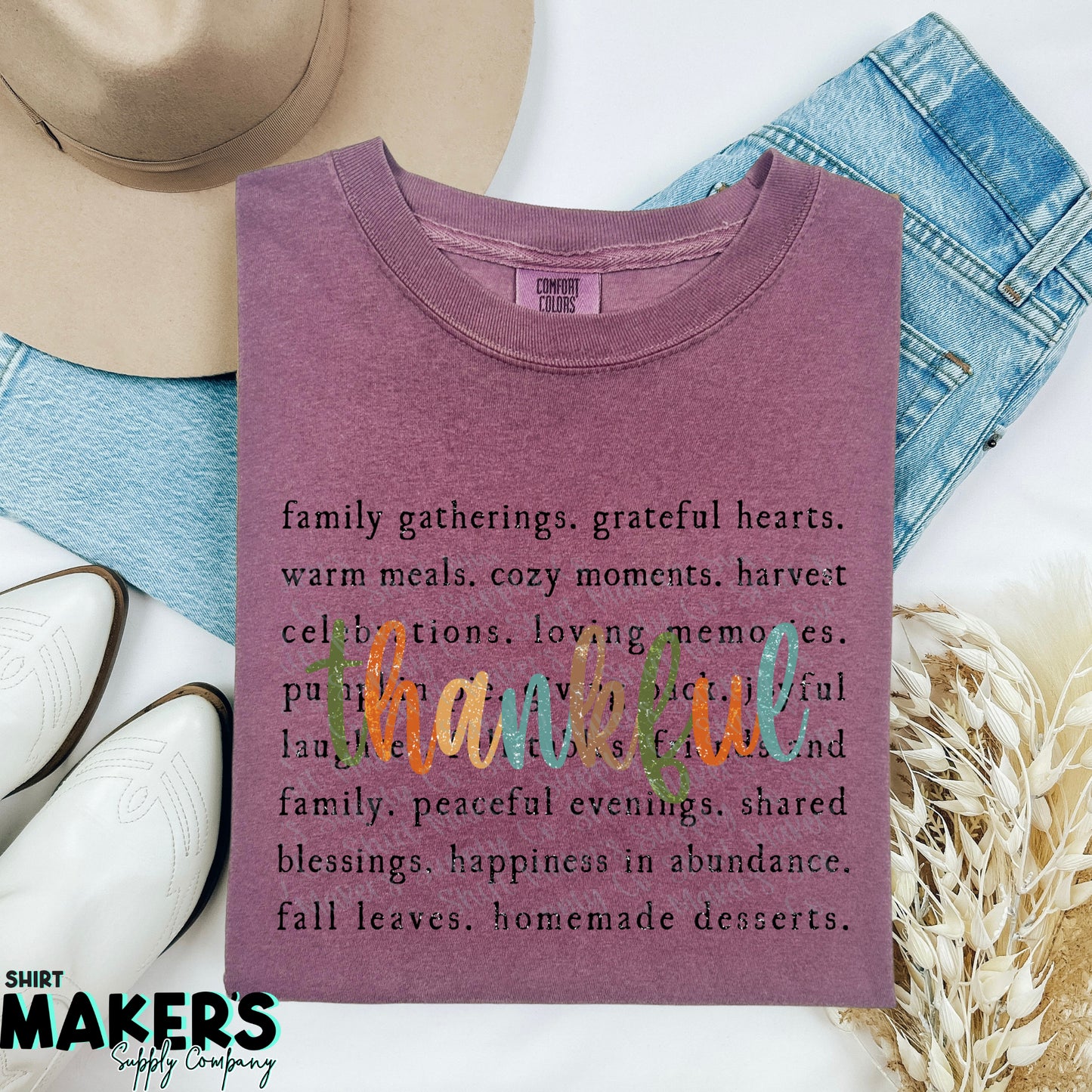 Thankful Thanksgiving DTF or Sublimation Transfer