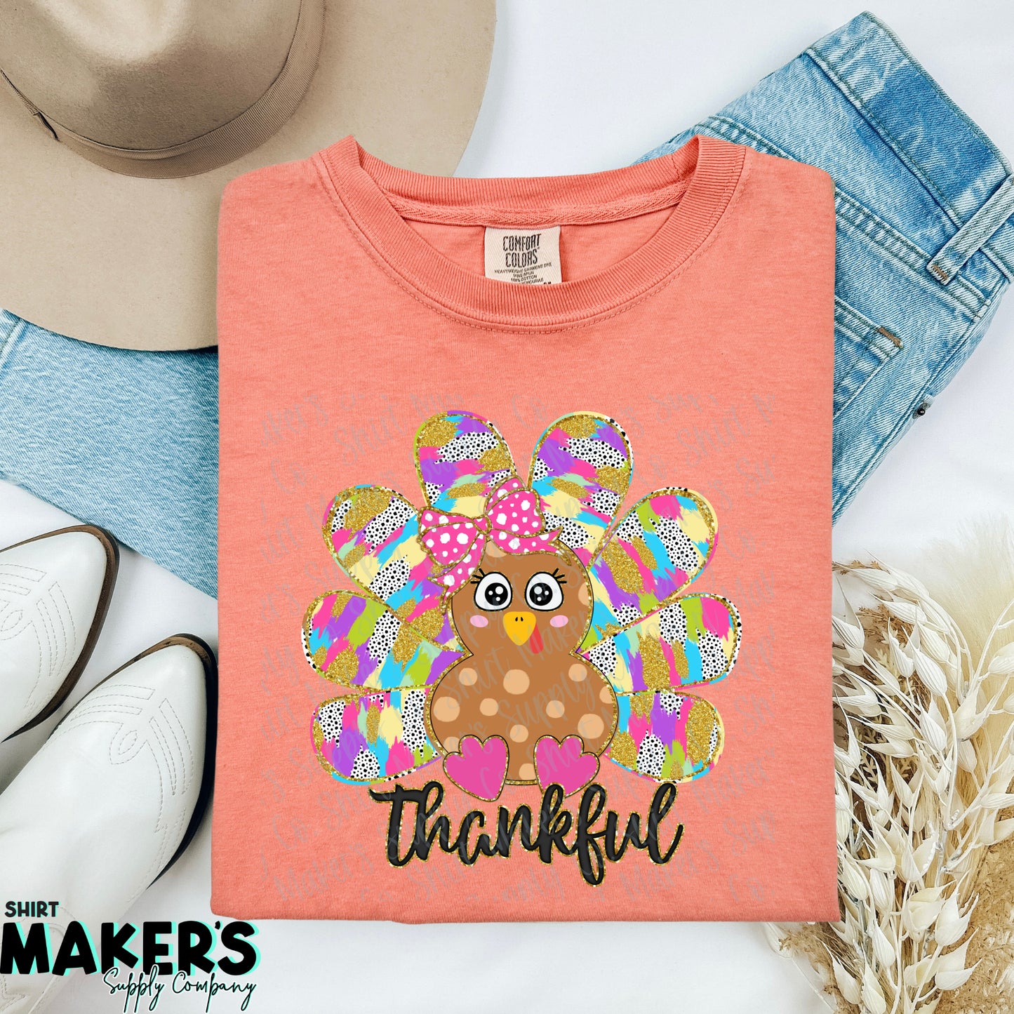 Thankful Turkey Thanksgiving DTF or Sublimation Transfer