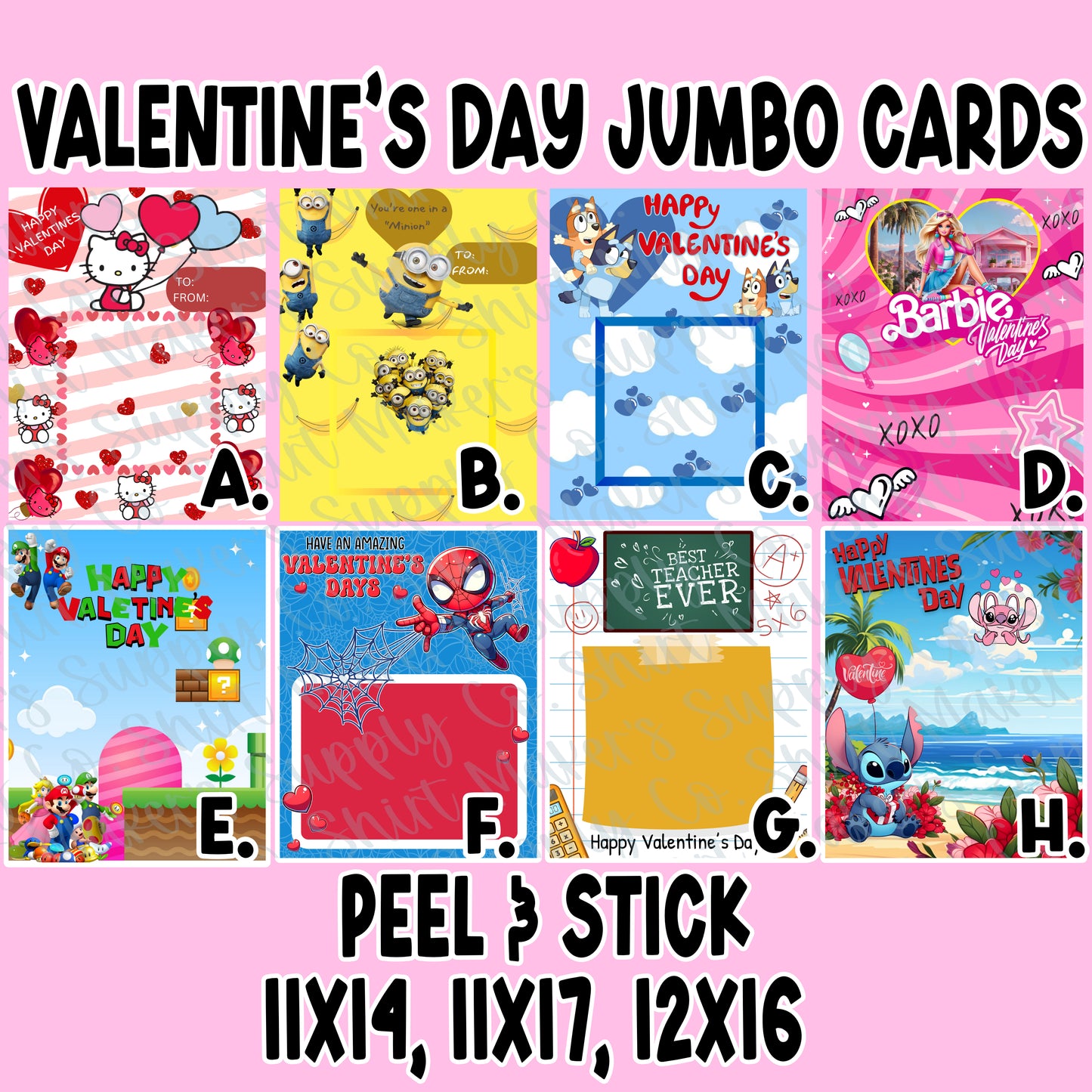 Jumbo Valentine's Day Card Peel & Stick