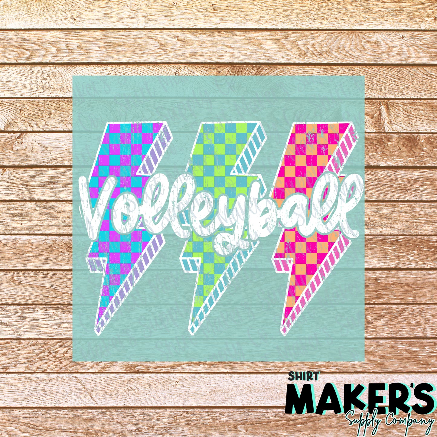 Volleyball Bolt White DTF or Sublimation Transfer