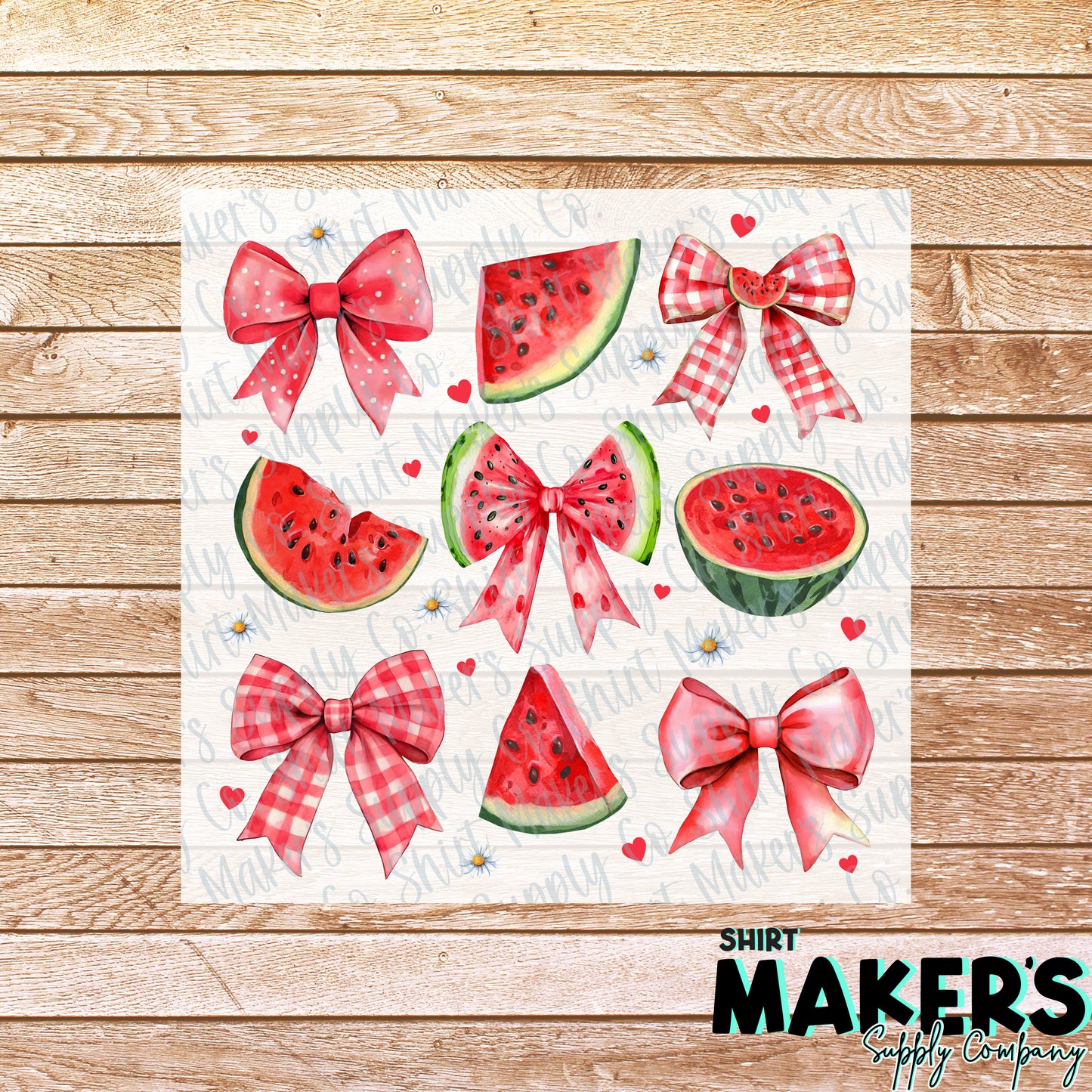 Watermelon Bows Summer DTF or Sublimation Transfer