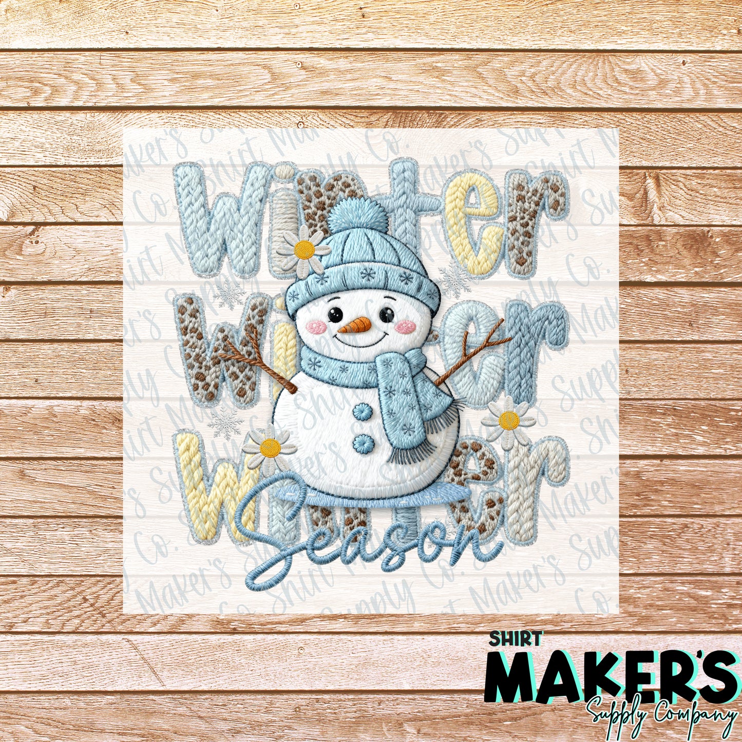 Winter Season Faux Yarn DTF or Sublimation Transfer