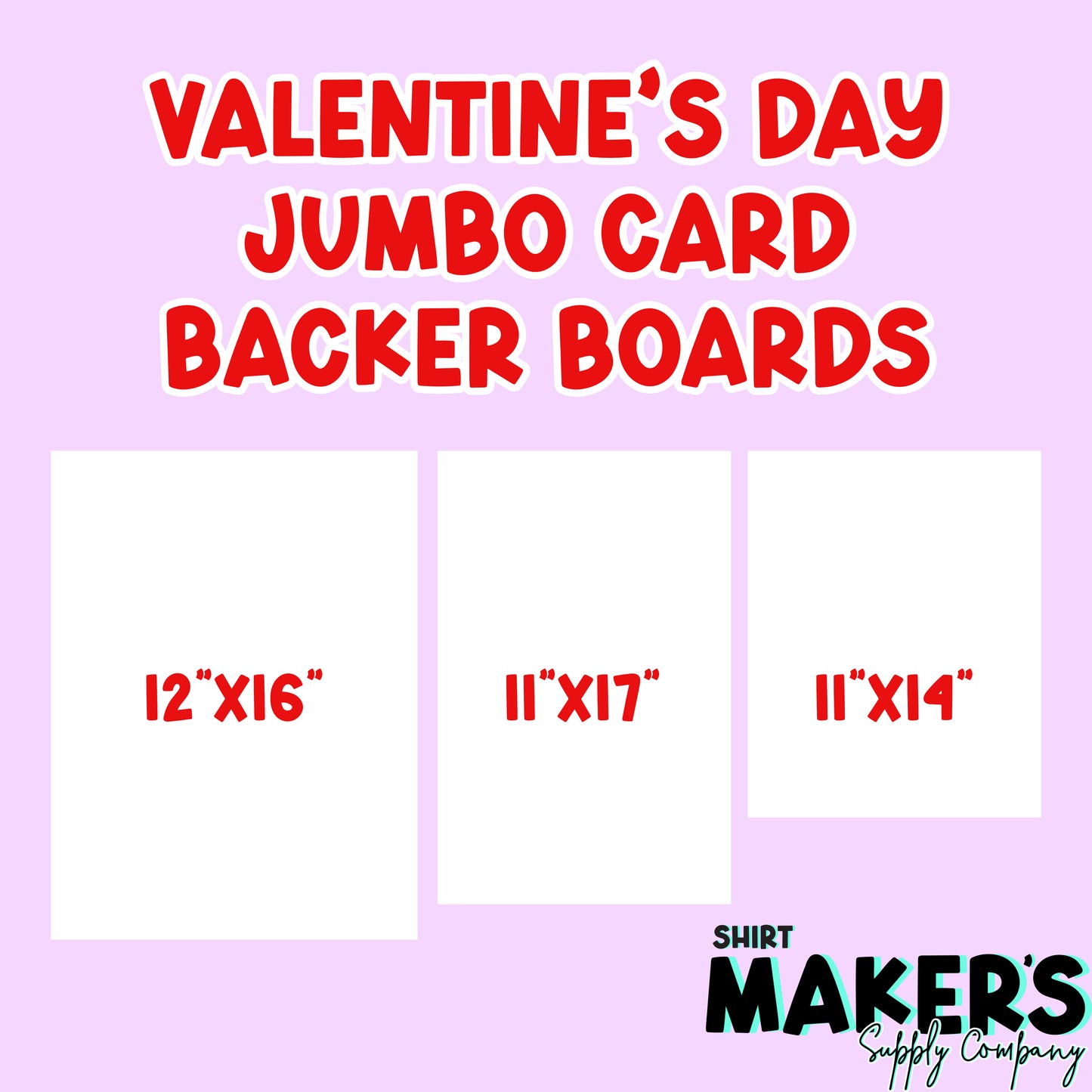 Jumbo Valentine's Day Card Backer Boards