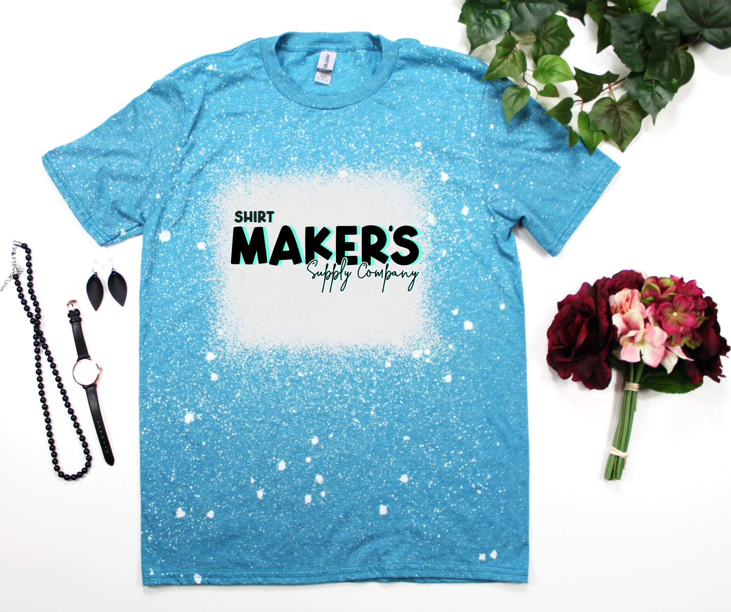 Square Bleach Pattern Gildan Blank Bleached Shirts - Ready to Ship