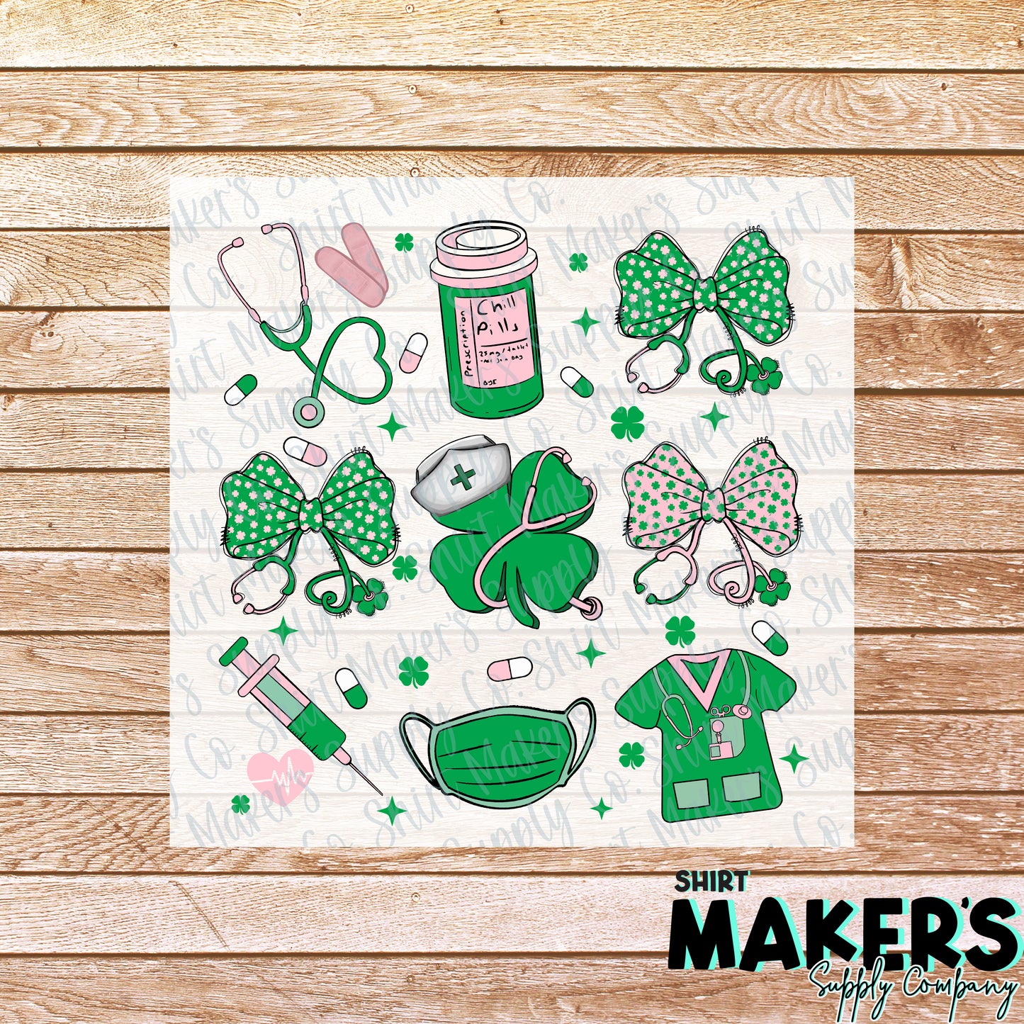 Nurse Coquette St. Patrick's Day DTF or Sublimation Transfer