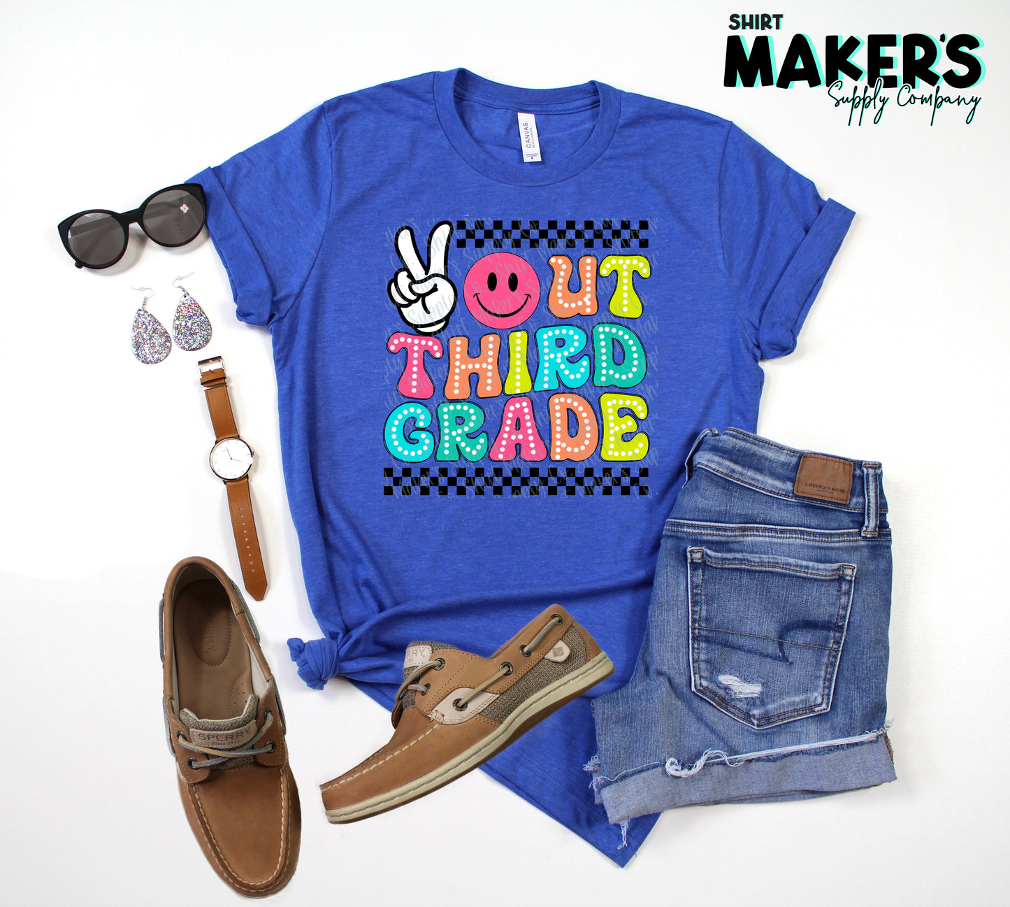 Peace Out Third Grade DTF or Sublimation Transfer