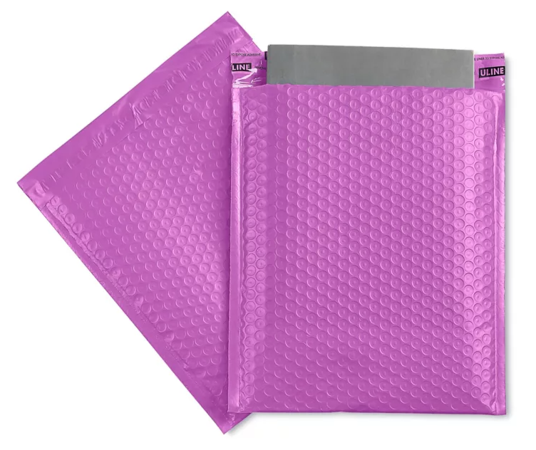 9.38" x 13.25" Purple ULINE Bubble Mailer