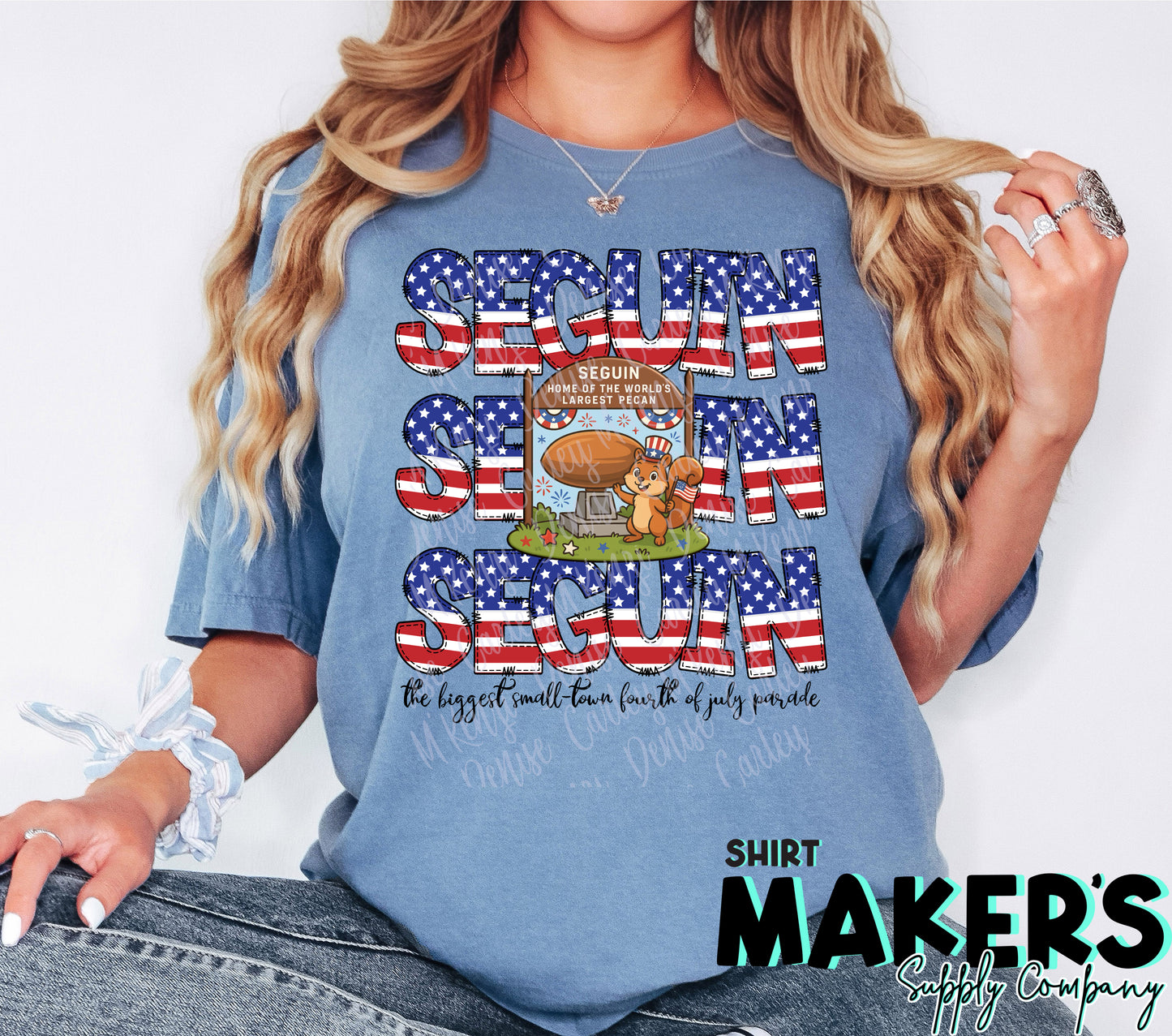 Seguin 4th of July Stacked T-Shirt
