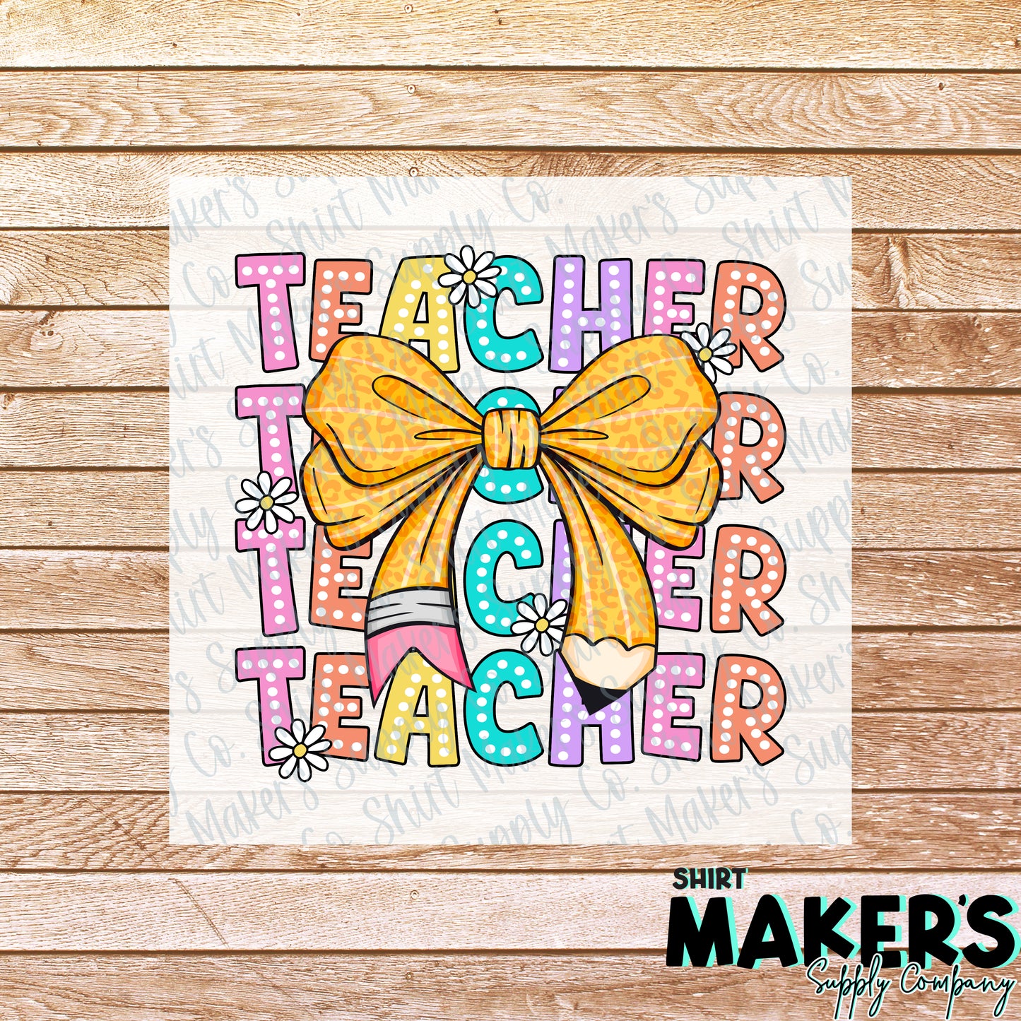 Teacher Bow DTF or Sublimation Transfer