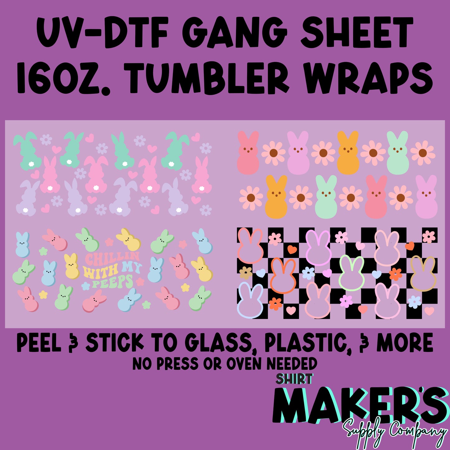 Easter #1 16oz. Tumbler Wrap UV-DTF Gang Sheet