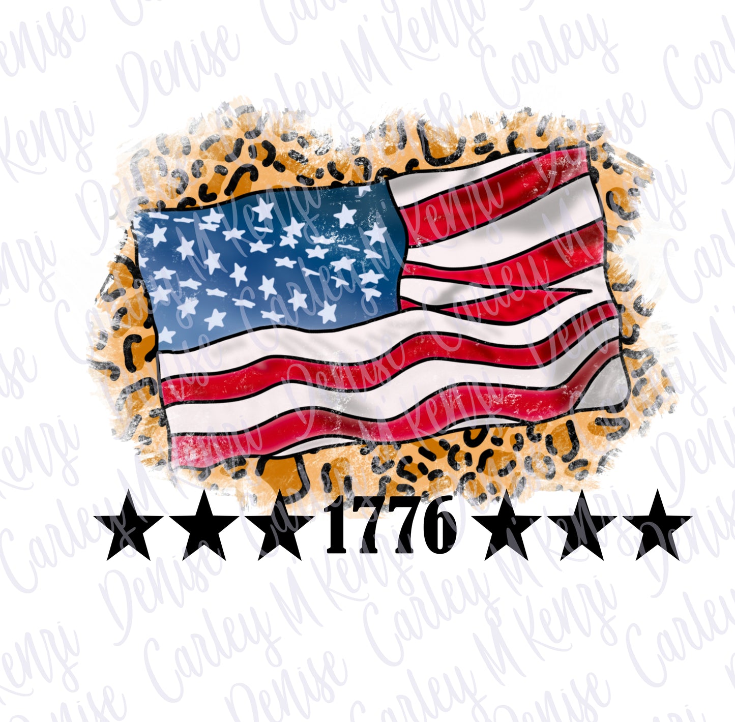1776 Fourth of July American Flag PNG