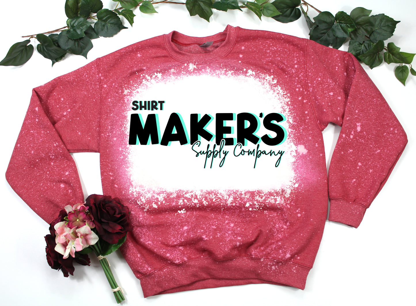 Heather Red Sweatshirt Mockup